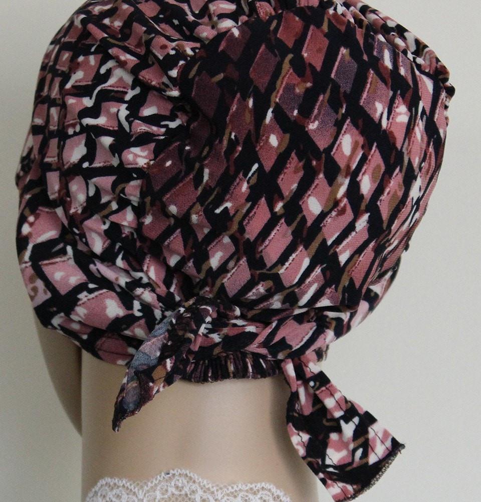 Firdevs Practical Scarf & Bonnet Set - Pink Lattice Pattern, Soft Winter Accessories for Women & Girls | Perfect for Cold Weather, Outdoor Activities & Fashion Styling