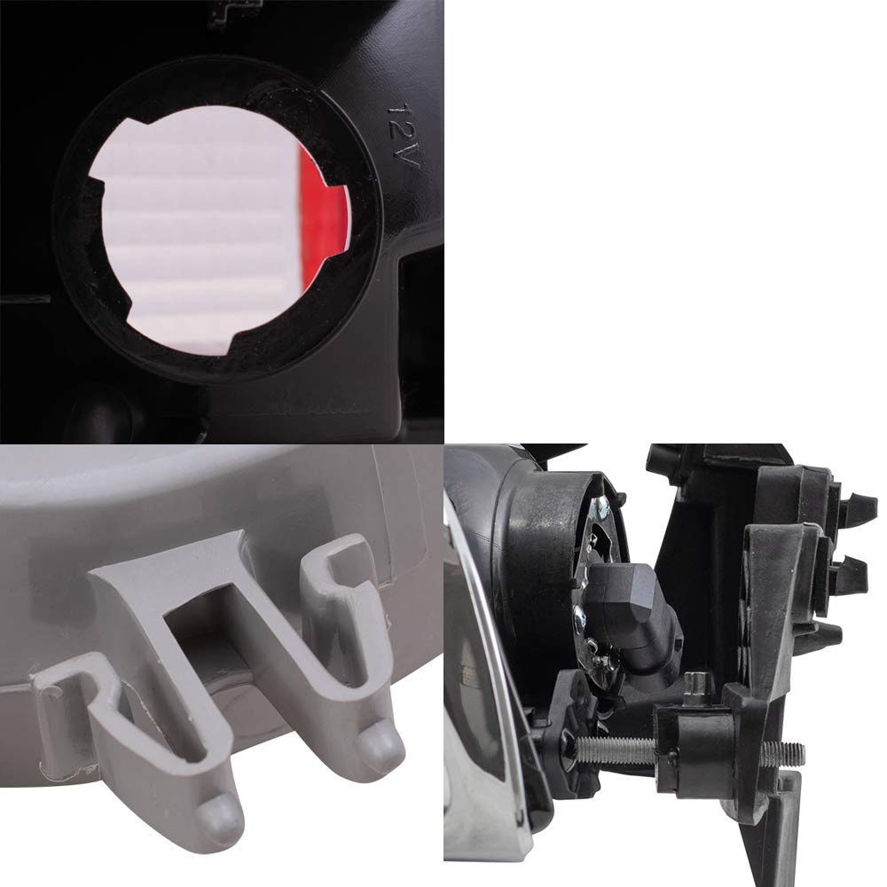 Brock Replacement Headlights & Signal Lights - 6 Piece Set for 1998-2004 Chevy S10 (Driver & Passenger Side, Black Edge, No Fog Lights) - Perfect for Night Driving & Vehicle Restoration Projects