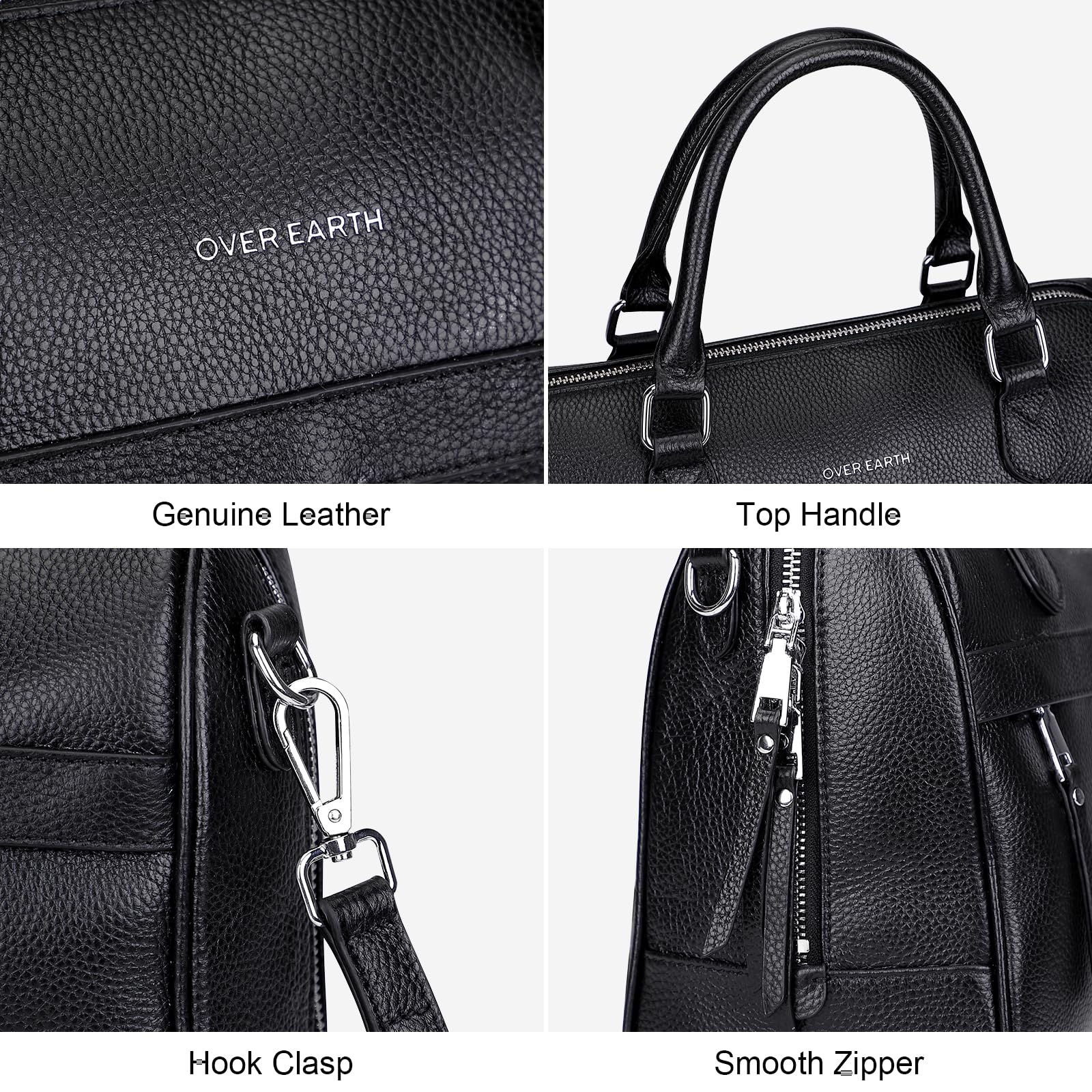 Genuine Leather Satchel Handbag for Women - Top Handle & Crossbody Purse - Stylish & Durable for Work, Travel & Everyday Use