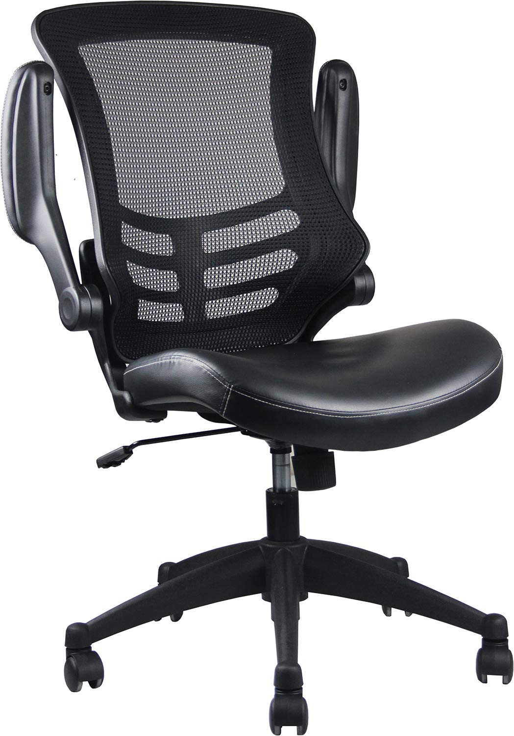 Ergonomic Mid-Back Mesh Office Chair with Adjustable Arms - Breathable Black Computer Desk Chair for Home & Office Workspaces