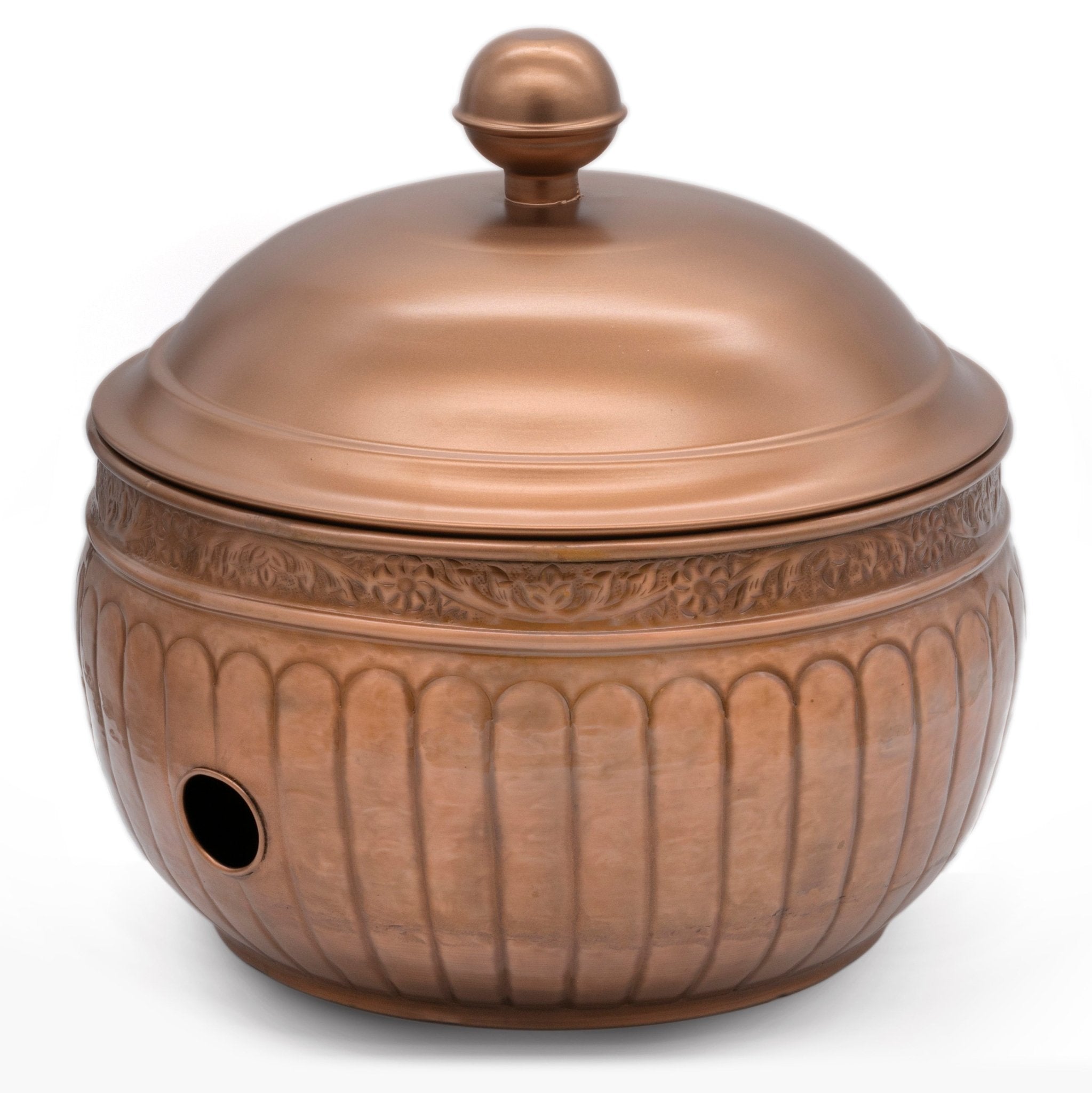 La Jolla Hose Pot with Lid - Durable Outdoor Garden Hose Storage Container for Yard, Patio, and Garage Organization