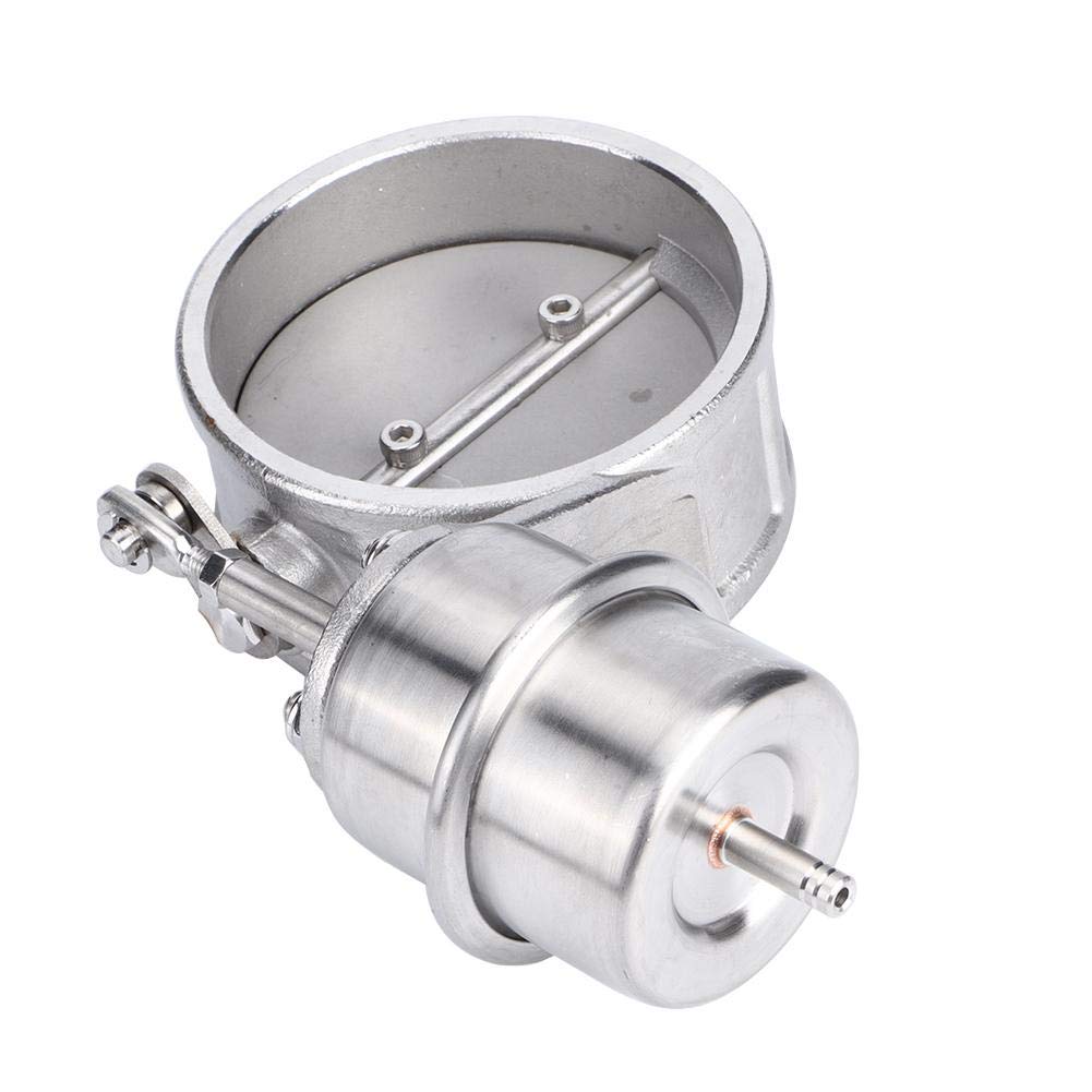 Qiilu 63mm/2.5in Stainless Steel Vacuum Valve - Close Style Actuator Exhaust Control Valve for BMW E30 325i 318i M3 (EP-CUT63 Silver) | Perfect for Performance Upgrades & Engine Tuning
