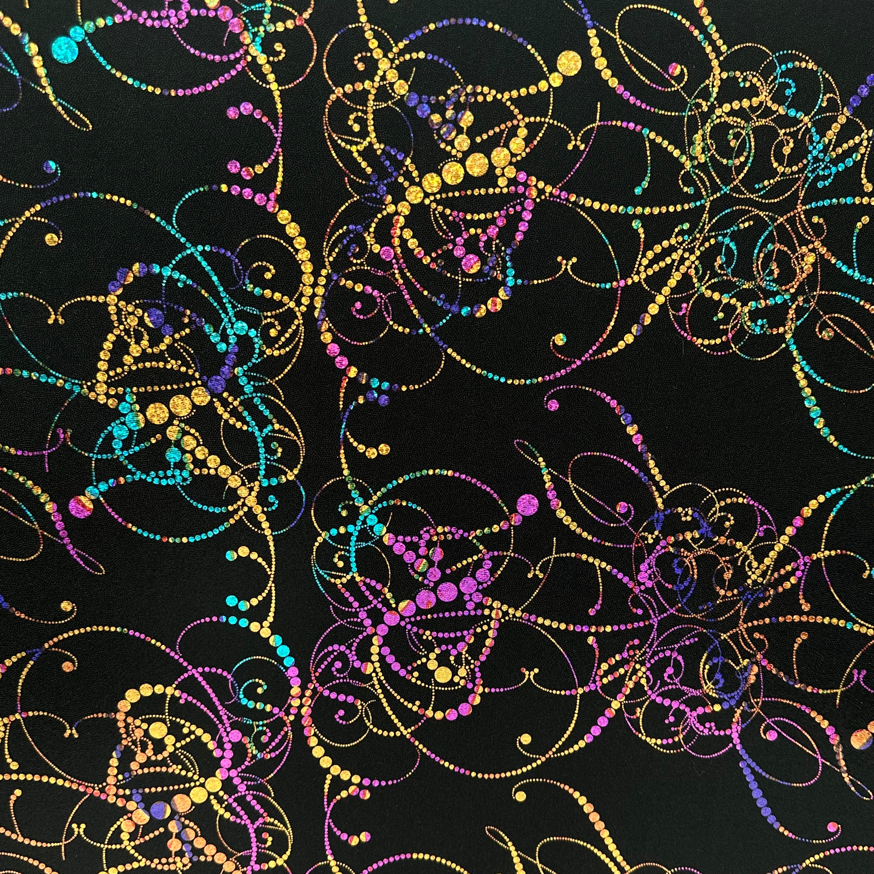 Hologram Fog Foil Spandex Fabric - Parisian Black - Perfect for Dance Costumes, Leggings & Fashion Apparel