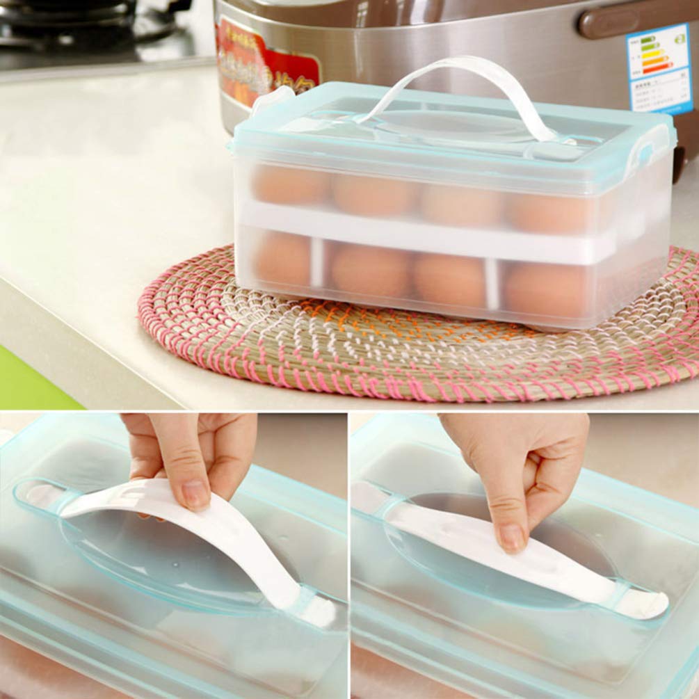24-Grid Plastic Egg Tray for Refrigerator - Large Capacity Food Storage Container with Space-Saving Design | Perfect for Organizing Eggs, Fruits & Snacks in Kitchen Fridge