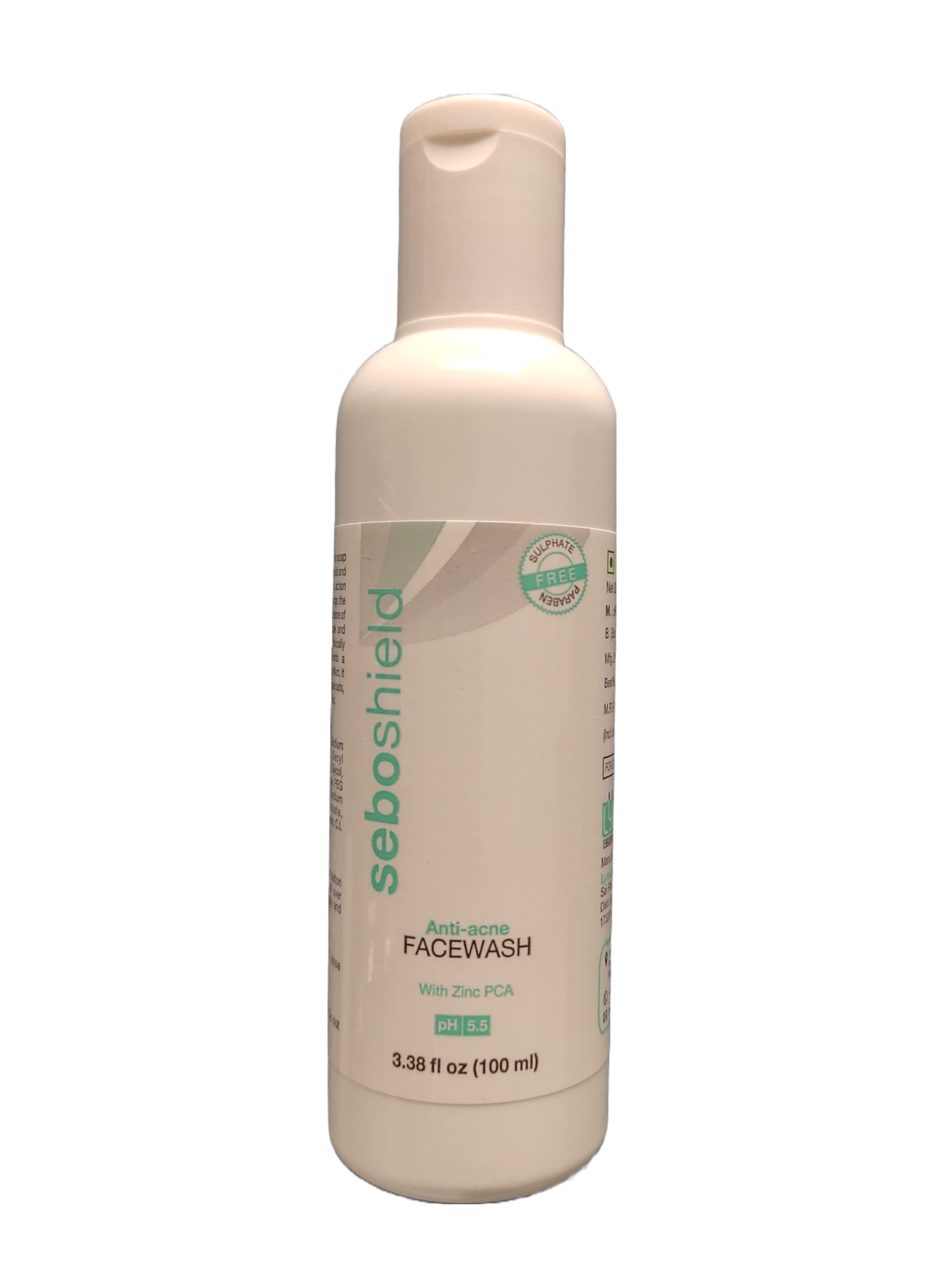 Lyra Laboratories Seboshield Anti-Acne Face Wash 100ml - Sulfate Free, Paraben Free, pH 5.5 - Gentle Cleanser for Oily & Acne-Prone Skin - Perfect for Daily Skincare Routine
