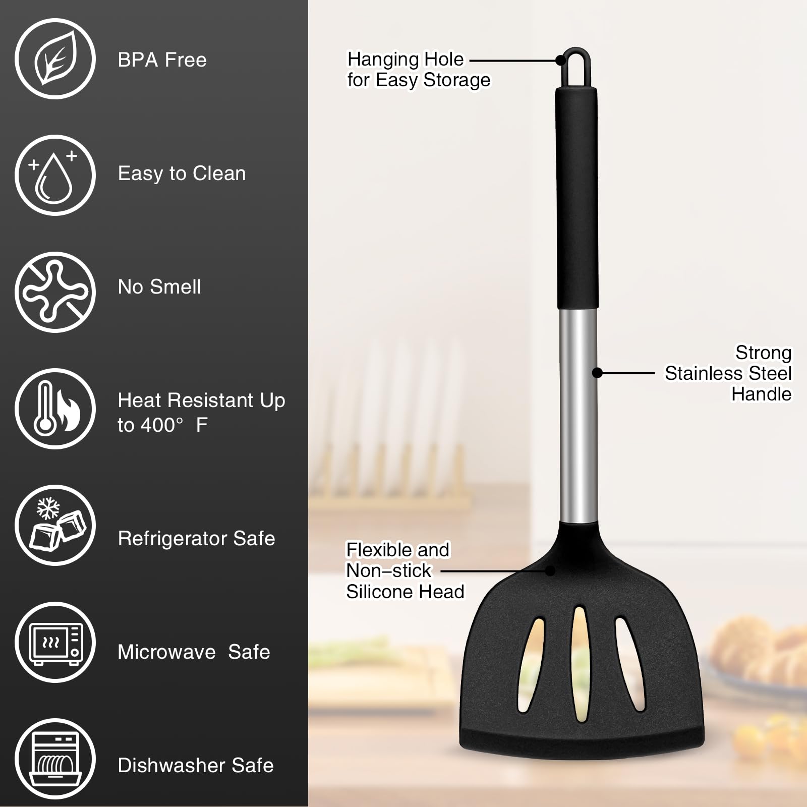 27-Piece Heat Resistant Kitchen Utensil Set with Holder - 446°F Non-Stick Cooking Tools, Stainless Steel Handles - Dishwasher Safe Kitchen Essentials for Baking, Frying & Everyday Cooking