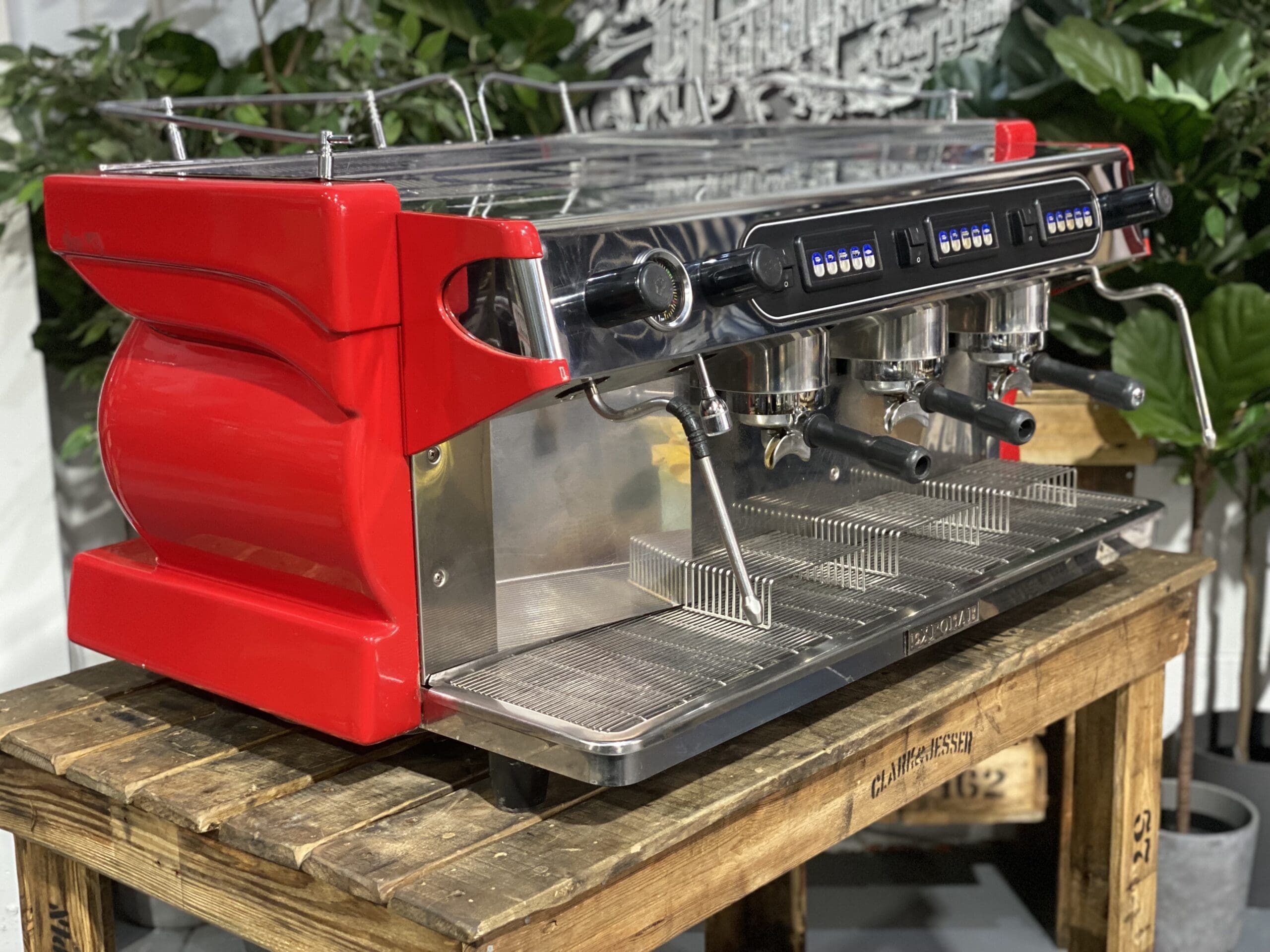 Expobar Alpha Ruggero 3 Group Commercial Espresso Machine in Red - Perfect for Coffee Shops, Restaurants, and Cafes