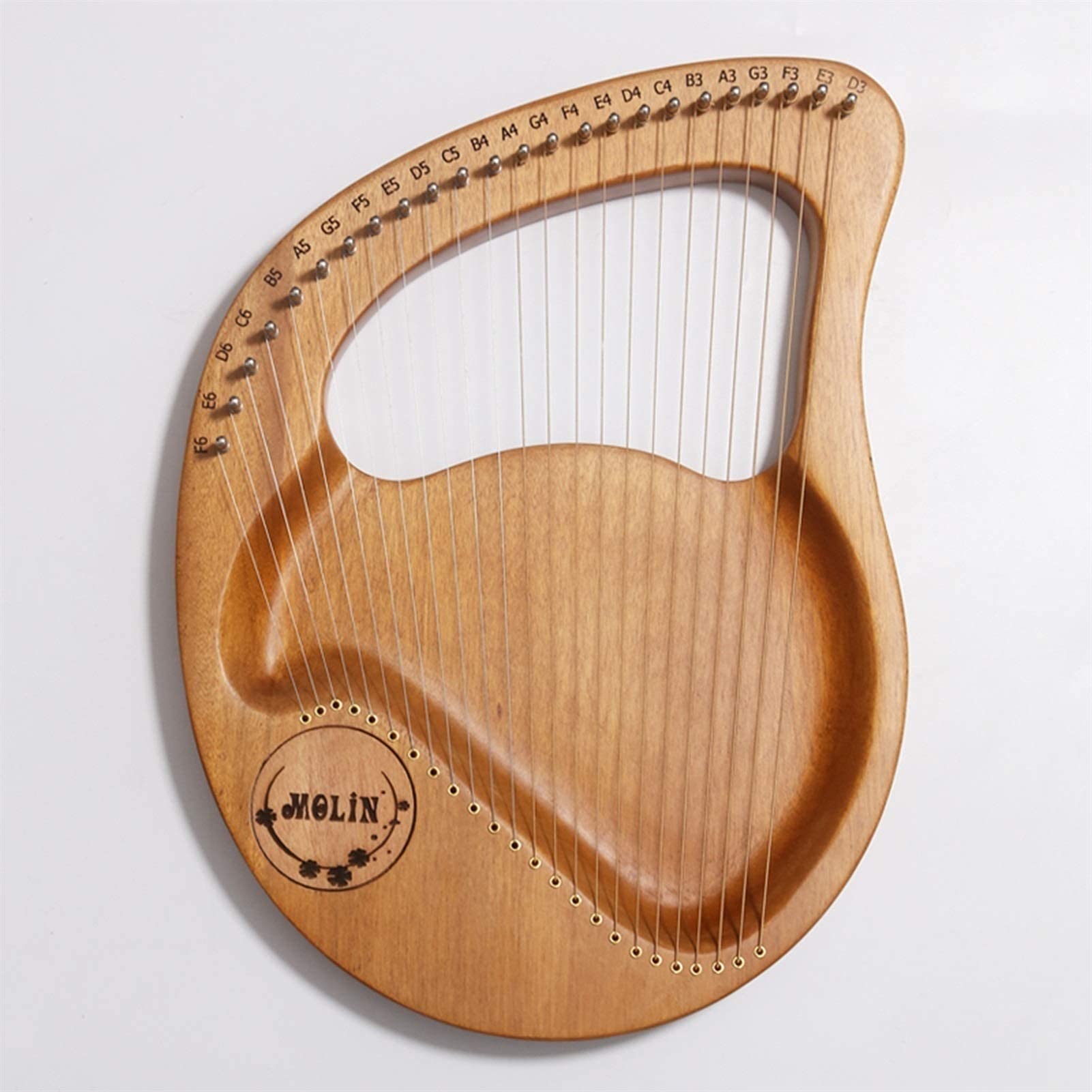 24/21 String Handmade Lap Lyre Harp - Professional Wooden Harp Instrument with Carrying Case, Tuning Key & Spare Strings - Perfect Gift for Adult Beginners | Home Decor, Music Therapy, Wedding Performances