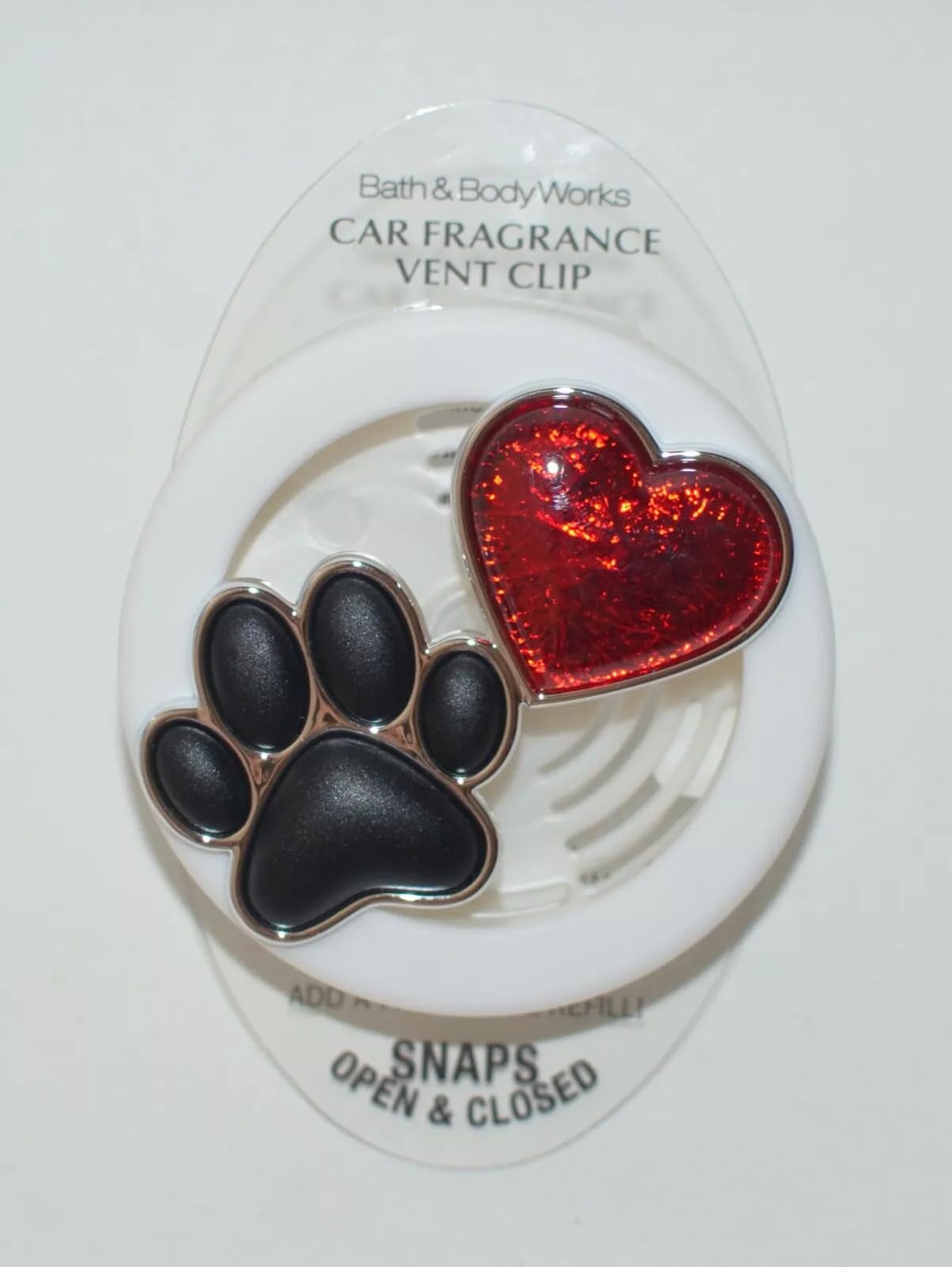 Bath & Body Works Scentportable Vent Clip - Paw & Heart Car Air Freshener for Long-Lasting Fragrance | Perfect for Cars, Offices & Small Spaces