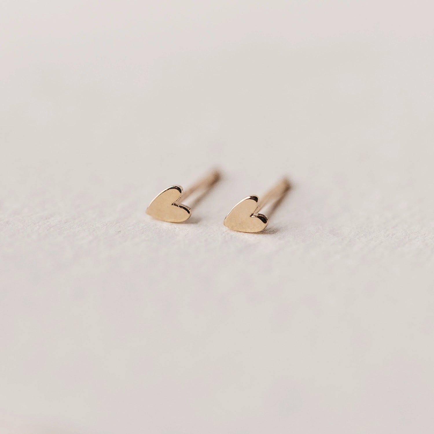 14K Yellow Gold Heart Earrings for Women - Dainty Everyday Love Jewelry Gift for Her | Perfect for Valentine's Day, Anniversary & Romantic Occasions