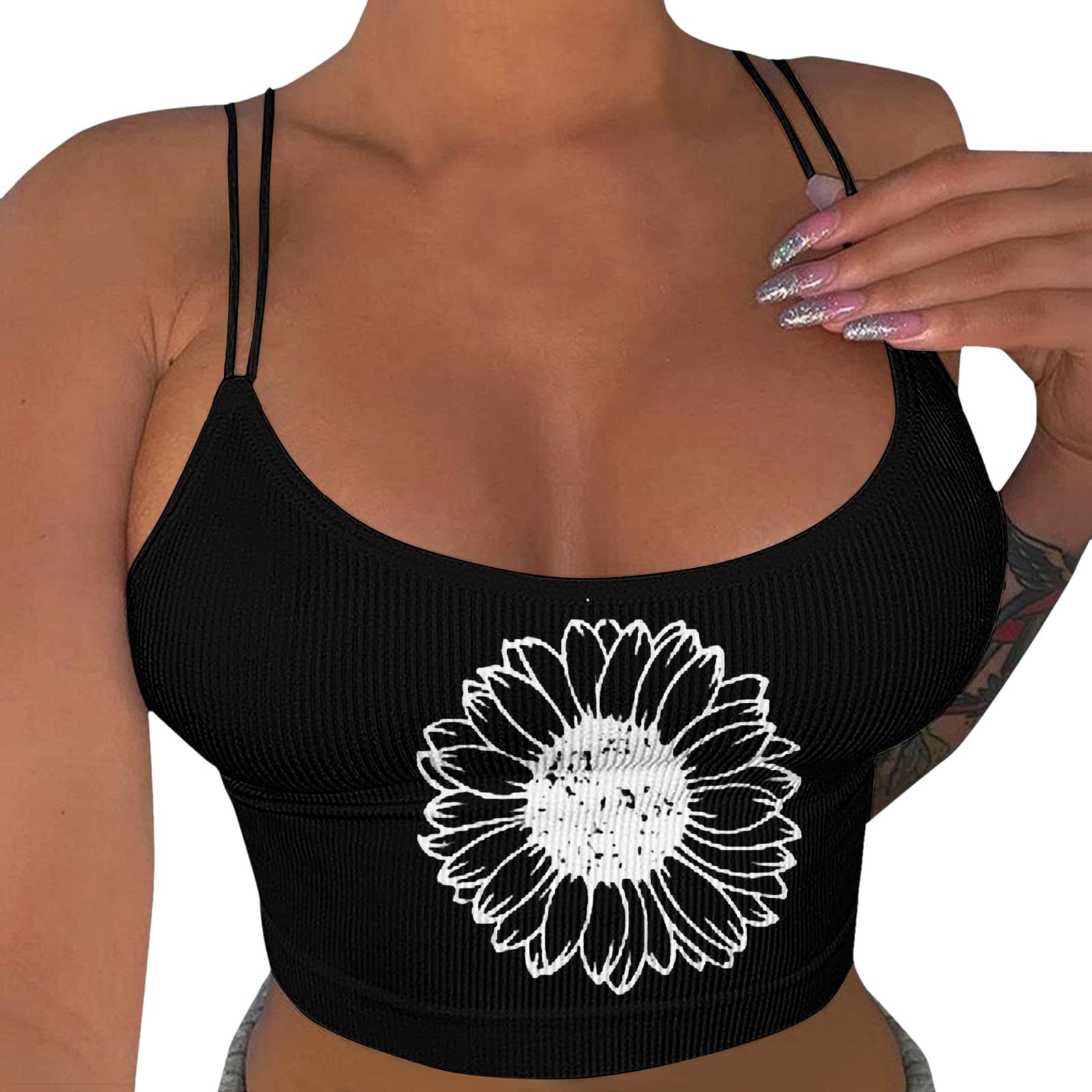 Sexy White Women's Yoga Tank Top - Push Up Sports Bra for Fitness, Workout & Gym - Perfect for Yoga, Running & Activewear