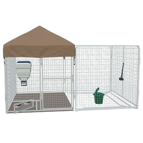 8' x 12' Heavy Duty Galvanized Steel Dog Kennel - Ultimate Pro Outdoor Pet Enclosure for Large Dogs - Perfect for Backyard, Kennel Runs & Dog Training