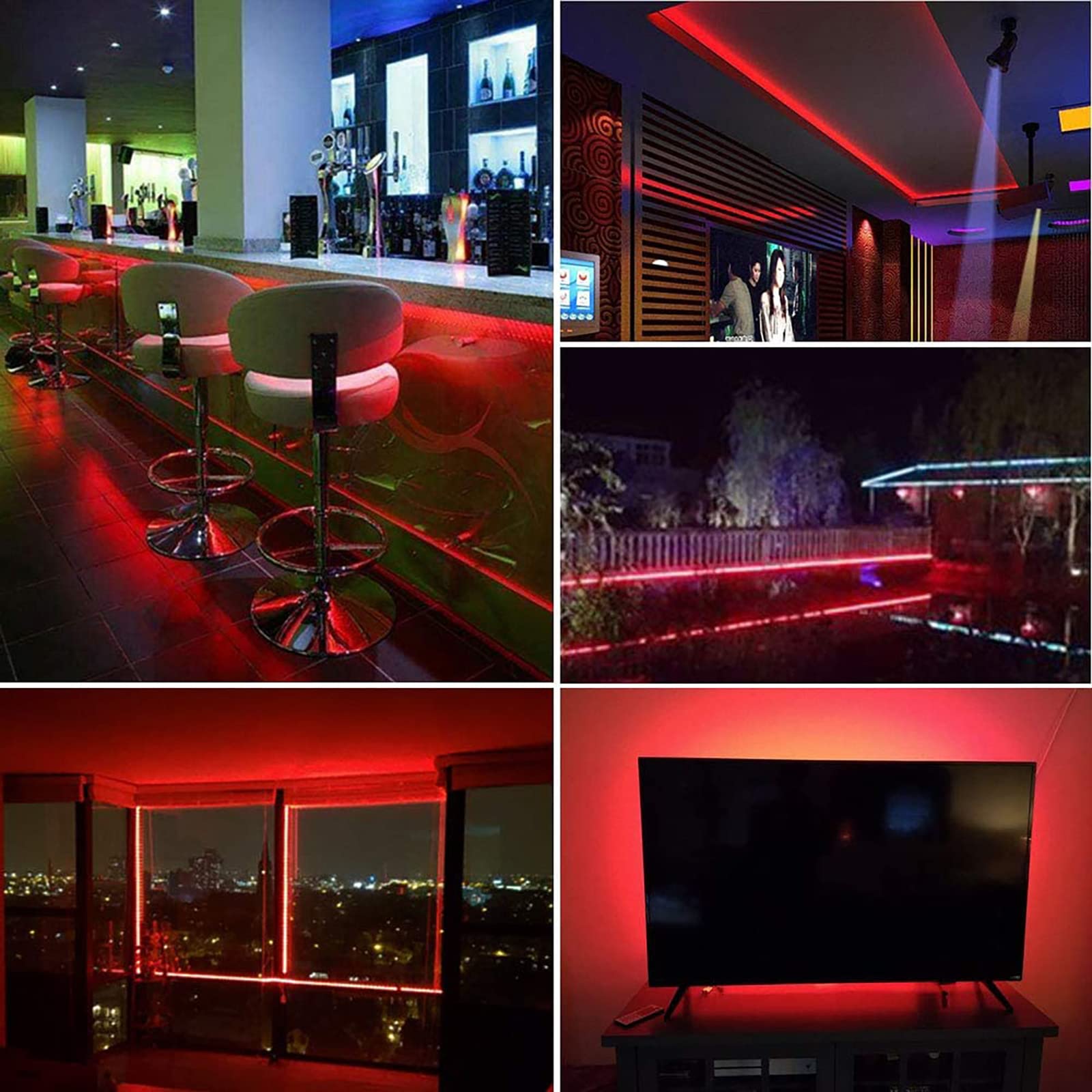 12V 5M/16.4ft Red LED Strip Light - 600 SMD2835 LEDs High Brightness Flexible Tape Light IP20 Non-Waterproof for Bedroom, Christmas Decorations, Party Lighting (Power Supply Not Included) - Perfect for Home Accent Lighting, DIY Projects and Holiday Decor