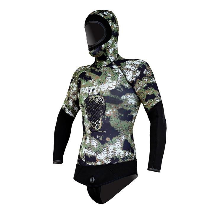 Pathos Medi Camo Jacket 3mm - Premium Neoprene Wetsuit for Scuba Diving, Spearfishing & Water Sports | Warm & Flexible Camouflage Design for Cold Water Adventures