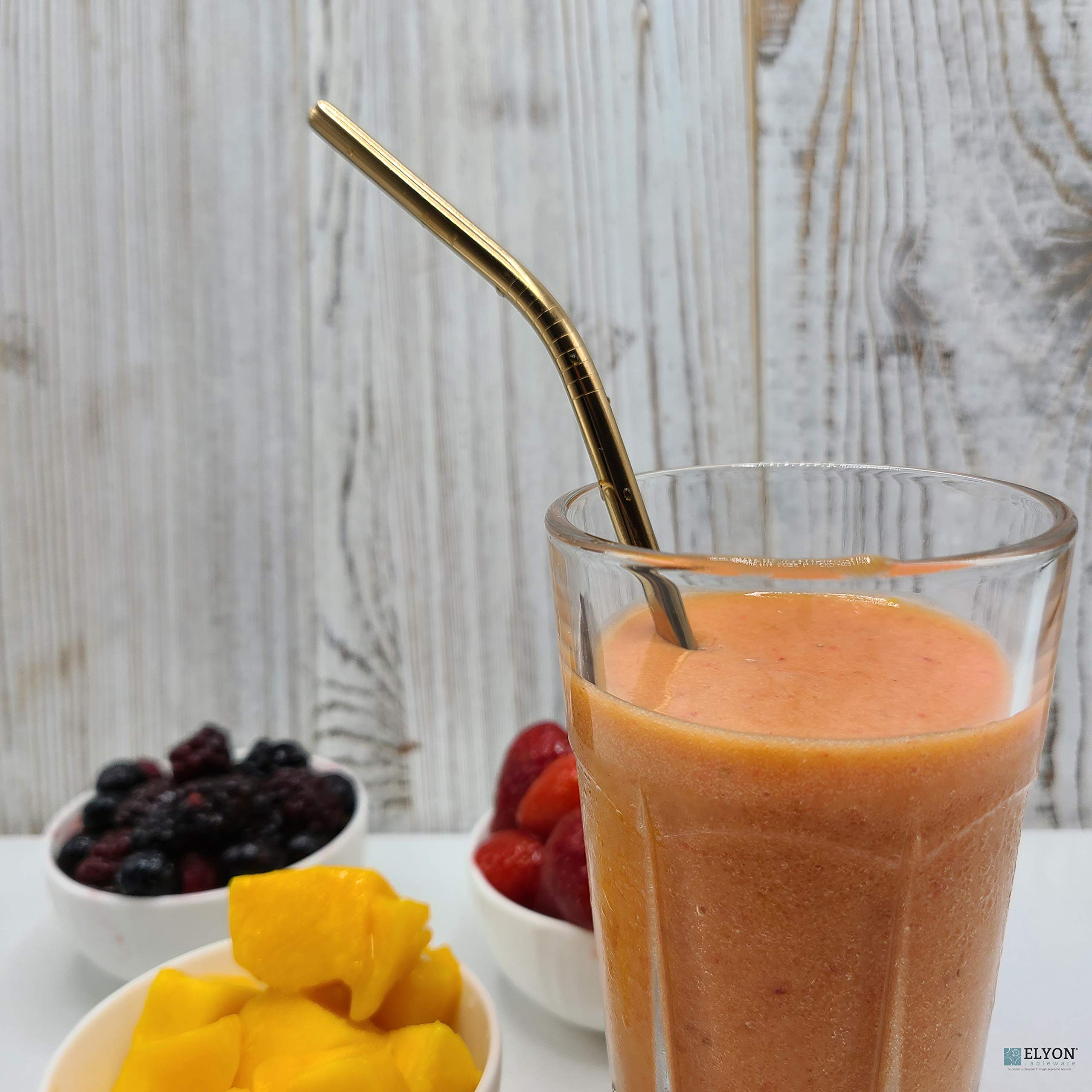 16-Piece Reusable Stainless Steel Straws Set - 8.5