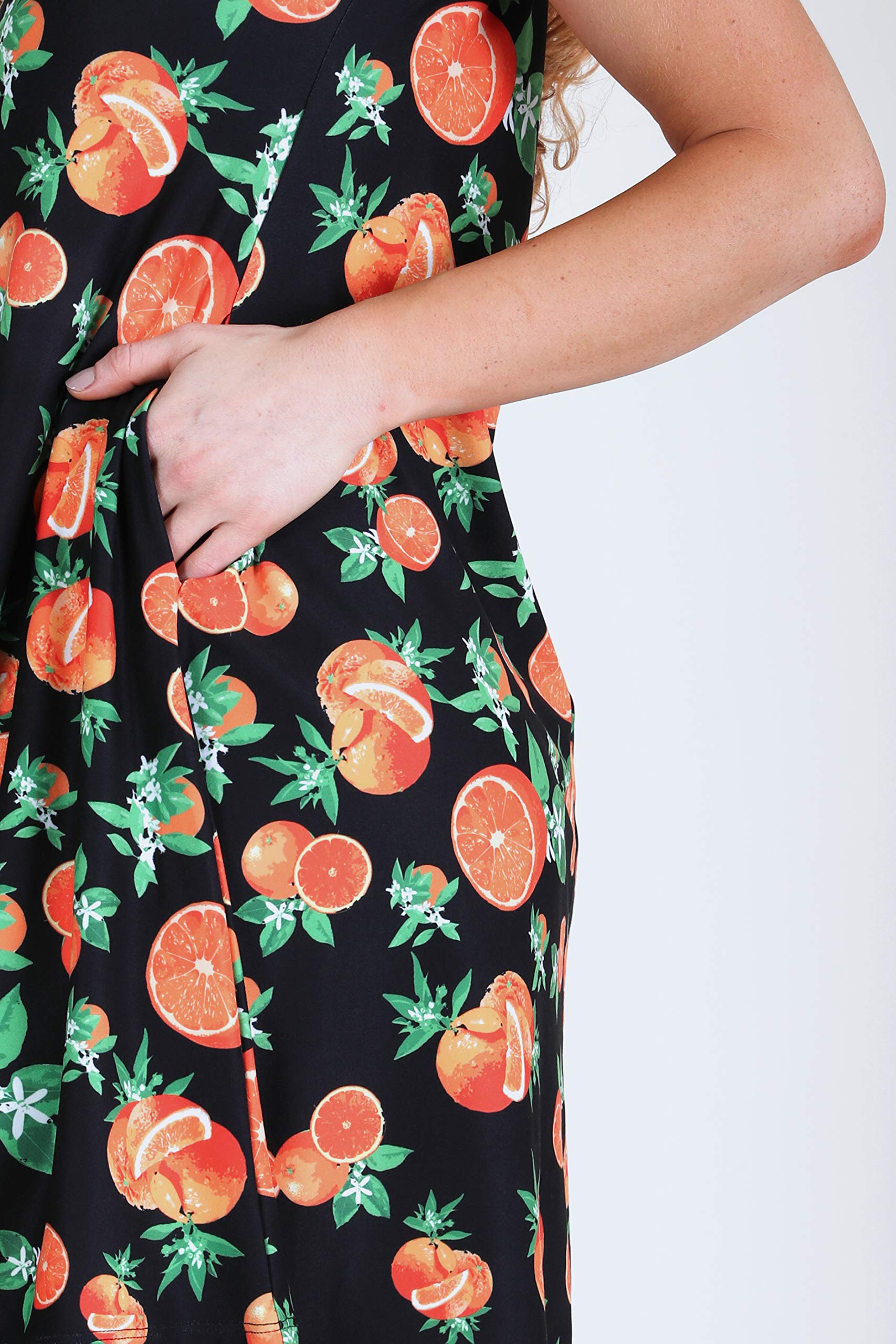 ICONOFLASH Women's Casual Summer Dresses with Pockets - Short Sleeve Floral Print Sundress for Beach, Vacation & Everyday Wear