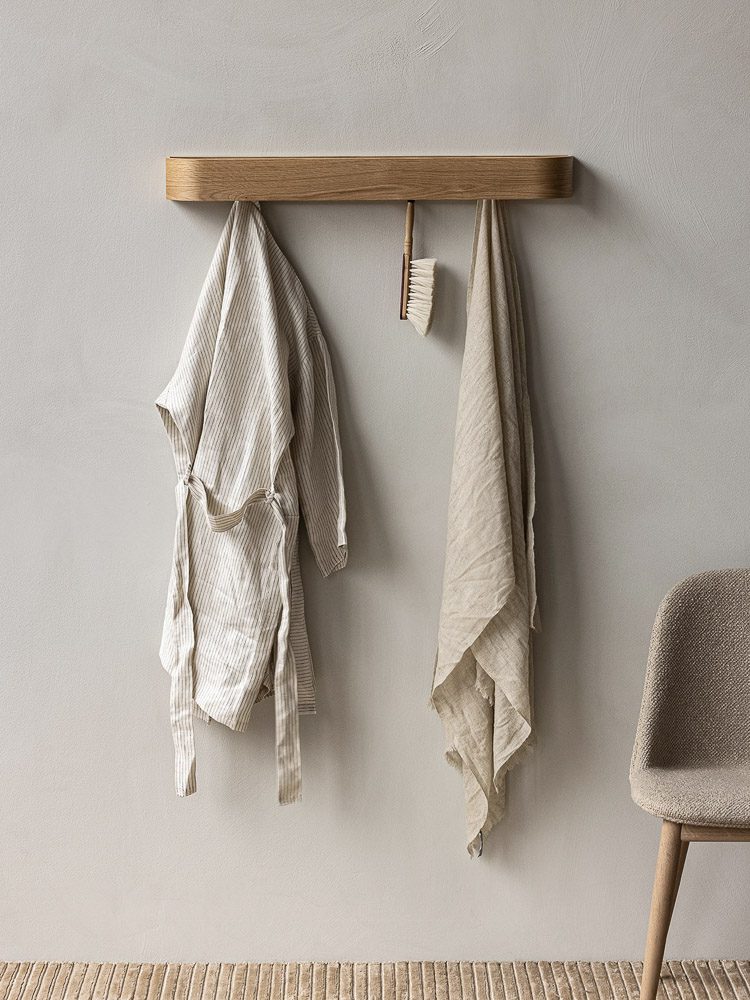 **AUDO CPH Epoch Wall Mounted Coat Rack - Natural Oak Wood Hanger for Entryway & Hallway - 2 Sizes (Small & Large) - Perfect for Hanging Coats, Hats, and Bags**