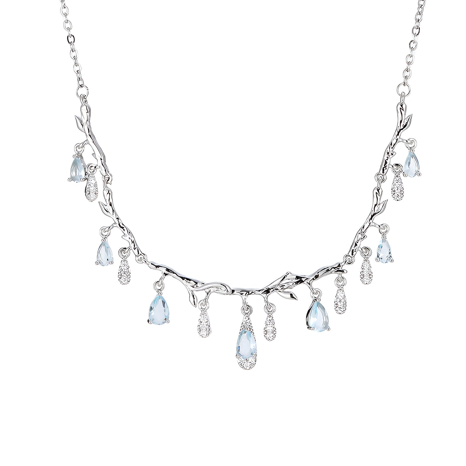 Elegant Teardrop Clavicle Charm Necklace for Women | Sterling Silver Minimalist Pendant Jewelry | Perfect for Date Night, Wedding & Everyday Wear | HN3235