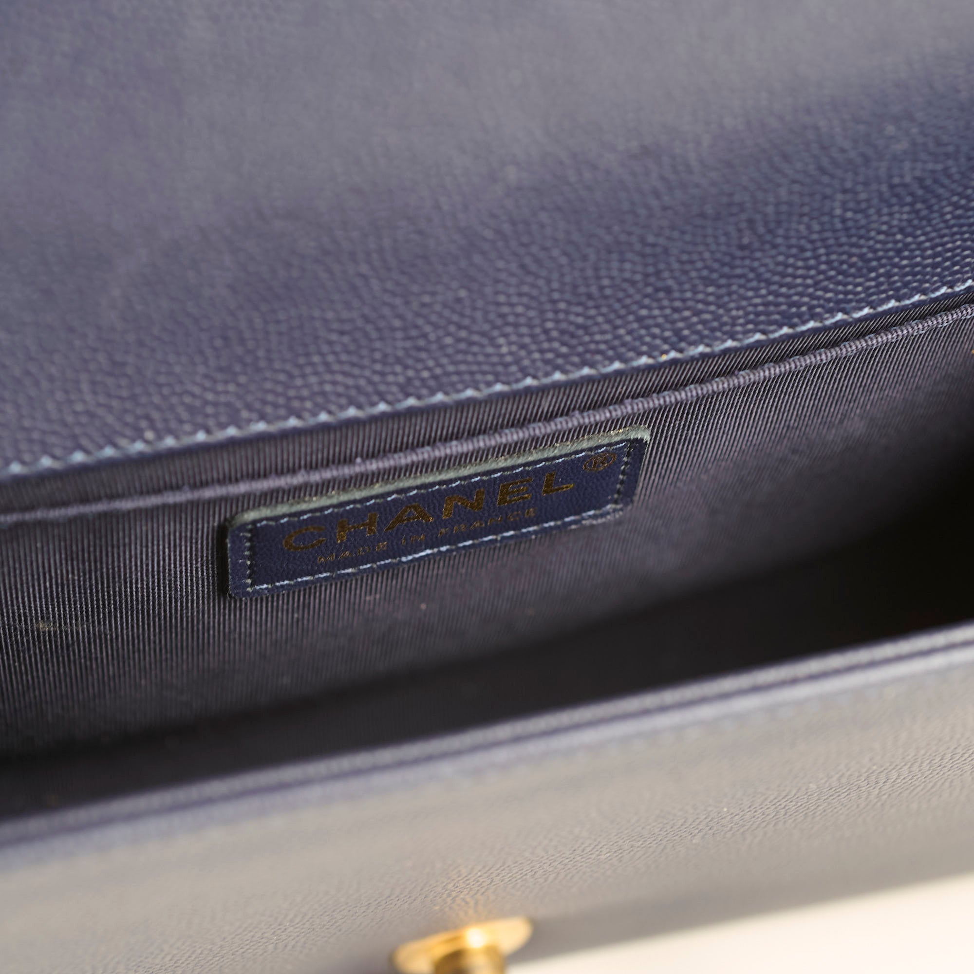 Chanel Boy Old Medium Flap Bag in Navy Caviar Leather - Perfect for Evening Events & Luxury Fashion Accessories