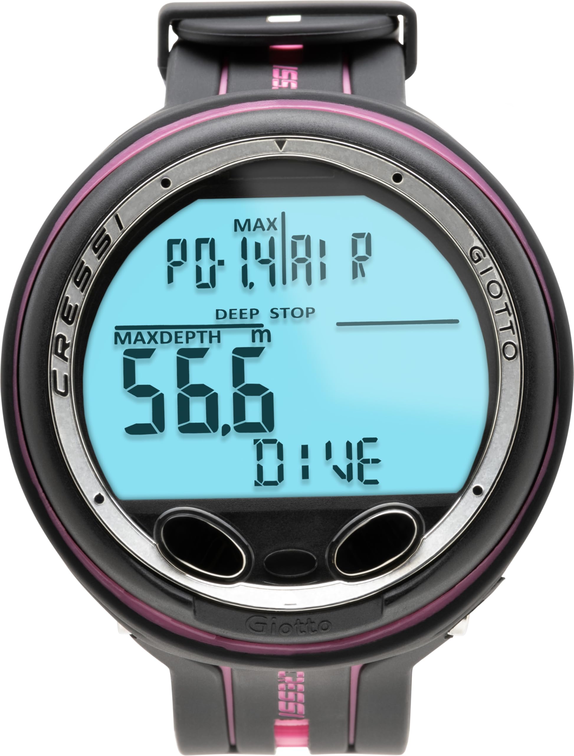 Cressi Giotto Scuba Diving Wrist Computer - Black/Pink Dive Watch for Men & Women | Perfect for Deep Sea Diving, Snorkeling & Underwater Adventures