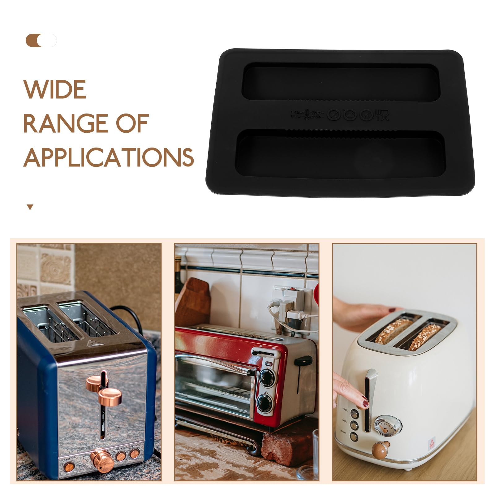 Cabilock 2 Slice Bread Toaster Cover - Silicone Dust Protection for Toaster & Bread Maker - Heat Resistant Appliance Cover - Perfect for Kitchen Countertop & Breakfast Station (Black)