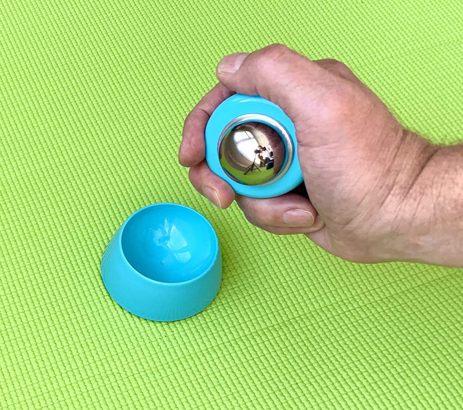 Handheld Massage Roller with Base - Relieve Muscle Pain, Trigger Points & Stress | Cool Rolling Ball for Full Body Relaxation | Perfect for Post-Workout Recovery & Home Therapy