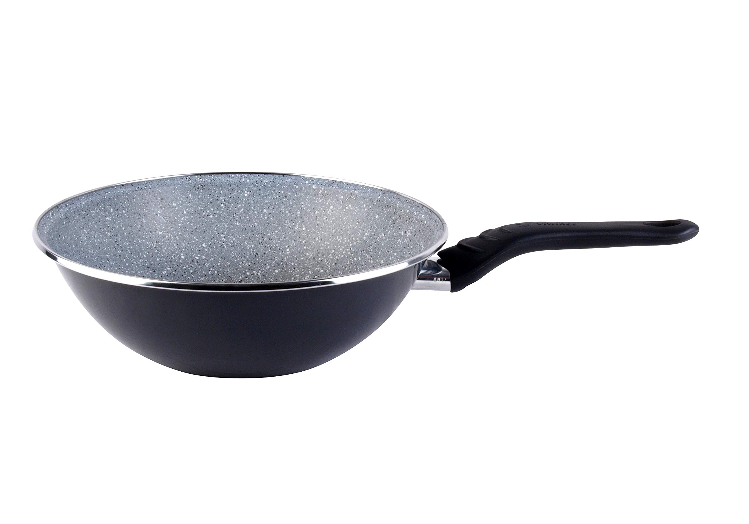 Megafesa Dolomiti Non-Stick Wok Pan 28cm - Gray Marble Coating, Durable & Scratch-Resistant for Stir-Fry, Sautéing & Asian Cooking - Perfect for Home Chefs & Professional Kitchens