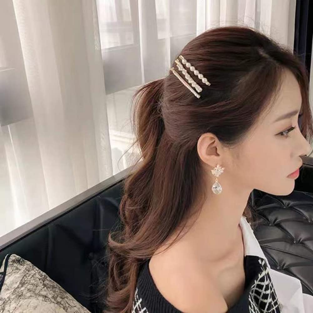 10Pcs Elegant Pearl Hair Clips for Women & Girls - Sweet Pearl Hair Pins, Barrettes & Slides - 10 Piece Assorted Hair Accessories Set for Weddings, Parties & Everyday Wear