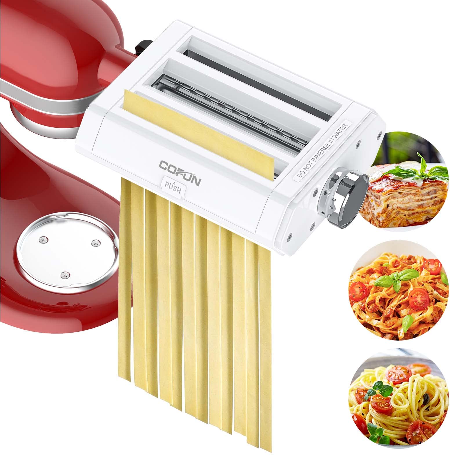 3-in-1 Pasta Maker Attachment for KitchenAid Stand Mixer - Includes Pasta Sheet Roller, Spaghetti & Fettuccine Cutters | Perfect for Homemade Pasta, Italian Cuisine & Family Cooking
