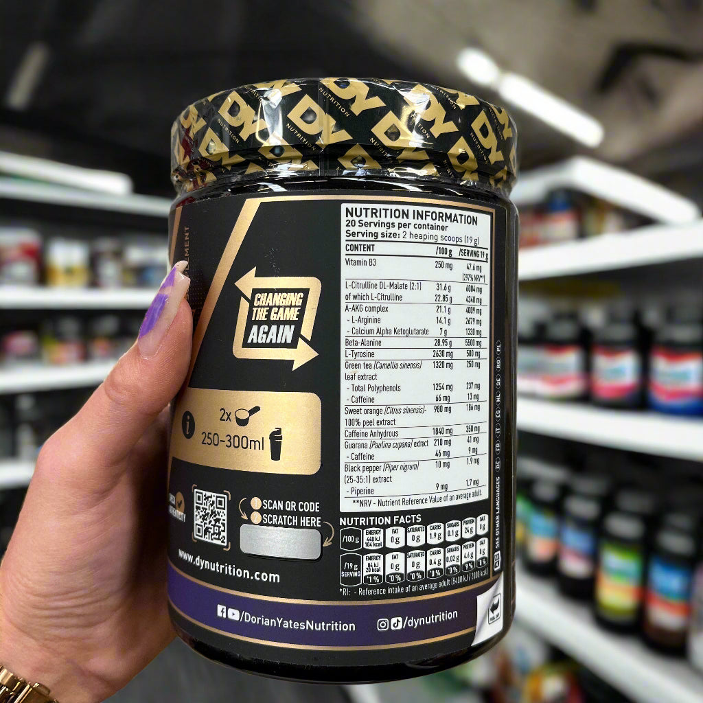 Dorian Yates DY Nutrition Blood And Guts Pre-Workout Supplement - 380g for Muscle Growth & Energy Boost | Perfect for Intense Training & Bodybuilding Workouts