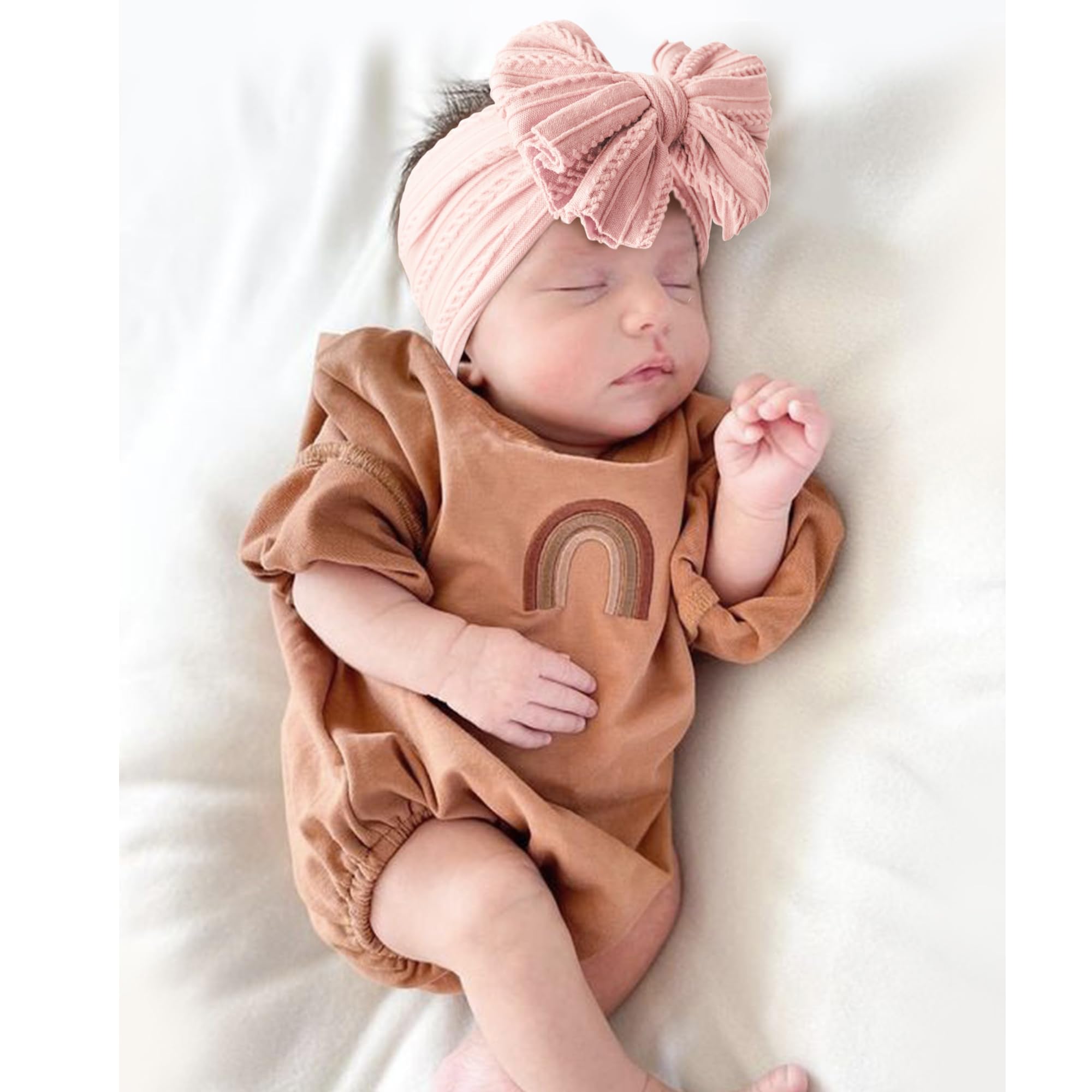 Niceye Handmade Baby Headbands - Soft Stretchy Nylon Hair Bands with Bows for Newborns, Infants & Toddlers | Perfect for Photoshoots, Birthday Parties & Everyday Outfits