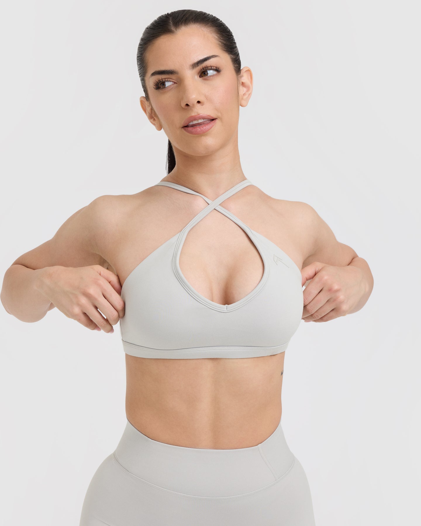 Timeless Strappy Bralette - Light Grey Seamless Comfort Bra for Women | Perfect for Yoga, Lounge & Everyday Wear