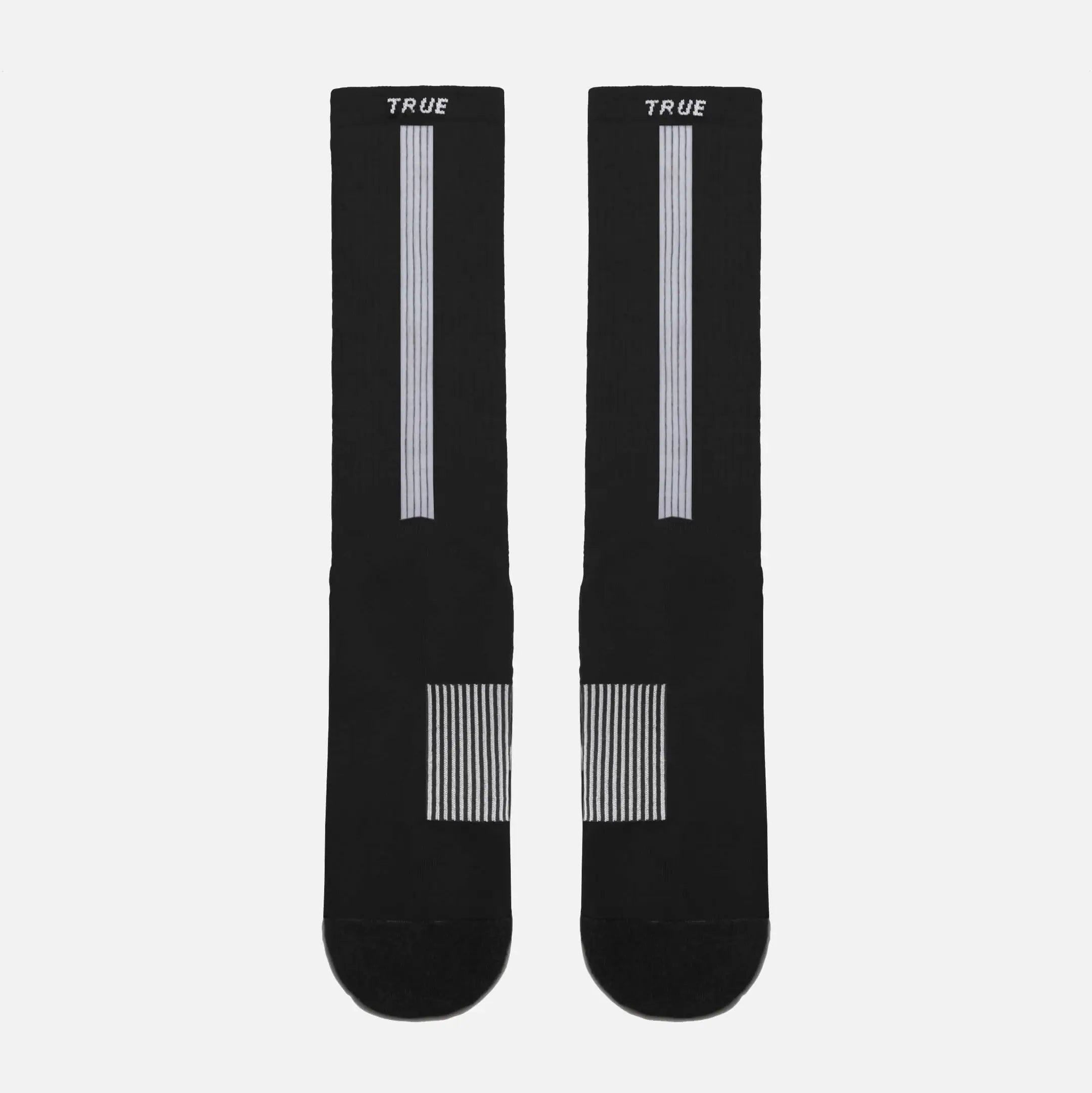 TRUE Performance Crew Athletic Socks 3-Pack - Black | Moisture-Wicking & Cushioned for Running, Gym & Sports Activities