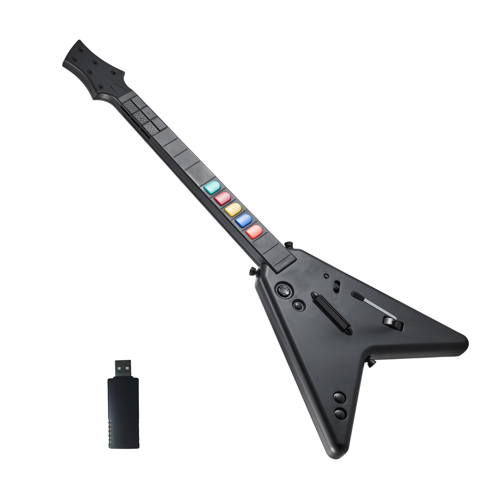 DOYO Wireless Gaming Guitar Controller for PS4, PS3 & PC - Compatible with Fortnite Festival & Guitar Hero Games - Plug-and-Play USB Receiver - Perfect for Rock Band Parties & Music Game Enthusiasts