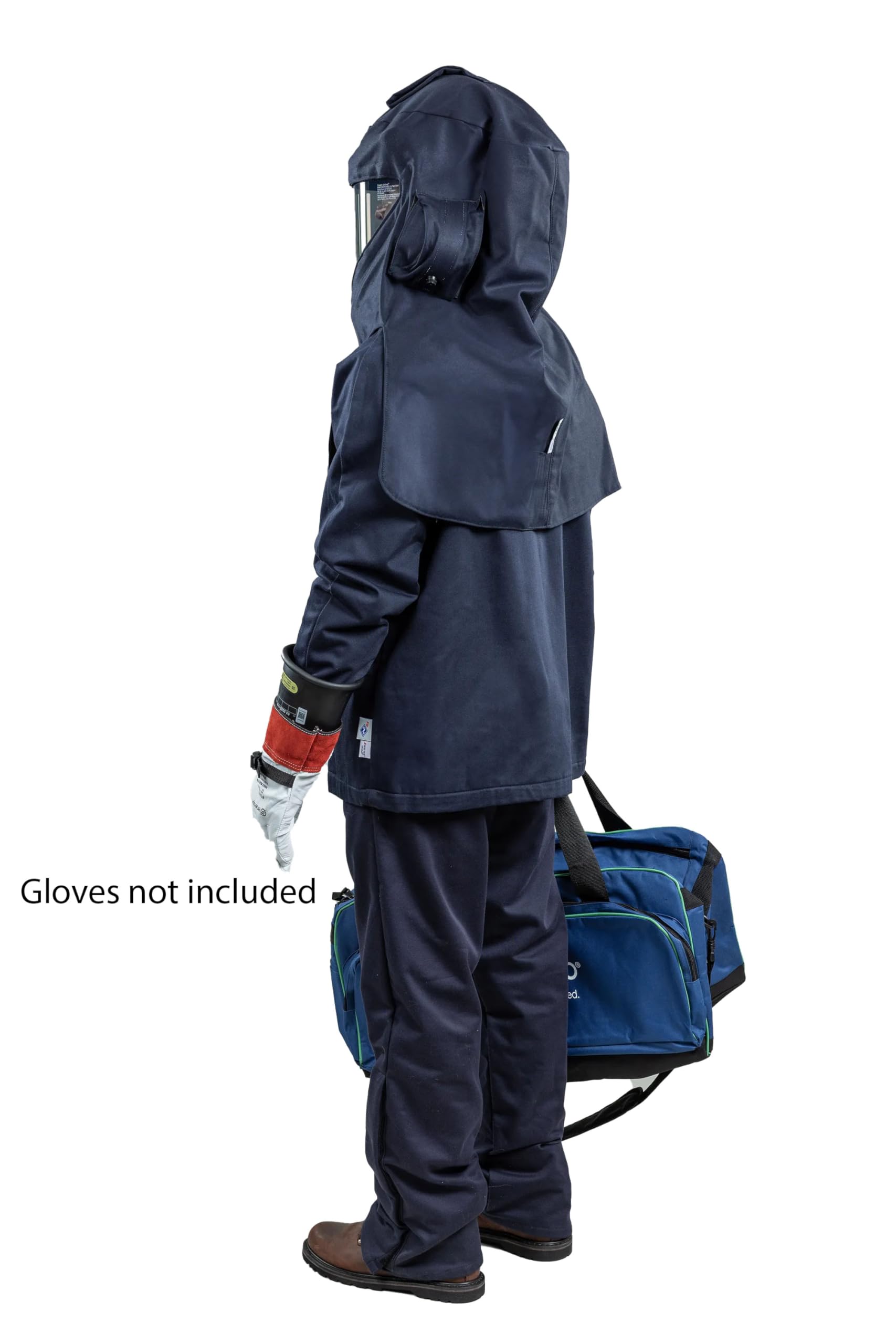 ArcGuard CAT 4 40 Cal Arc Flash Protection Kit - FR Short Coat, Bib Overalls, Standard Hood, Safety Glasses & Gear Bag - Ideal for Electrical Workers & Industrial Safety Professionals