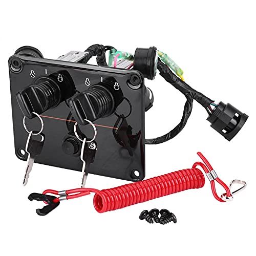 12V Dual Engine Key Switch Panel Main Twins Switch Control Assembly for Yamaha Outboard Engines 6K1-82570-13-00 - Marine Boat Accessories for Engine Control & Safety (Perfect for Fishing Boats, Speedboats & Watercraft)