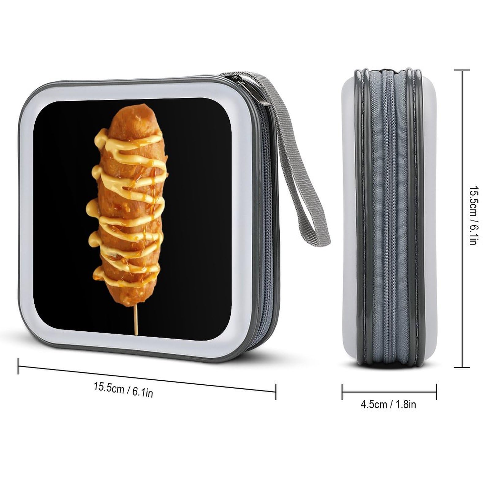 Corn Dog Lover Cute CD Case Holder - Portable DVD Disc Storage Wallet Organizer for Car, Home & Travel | Compact Media Storage for Road Trips, Commuting & Entertainment