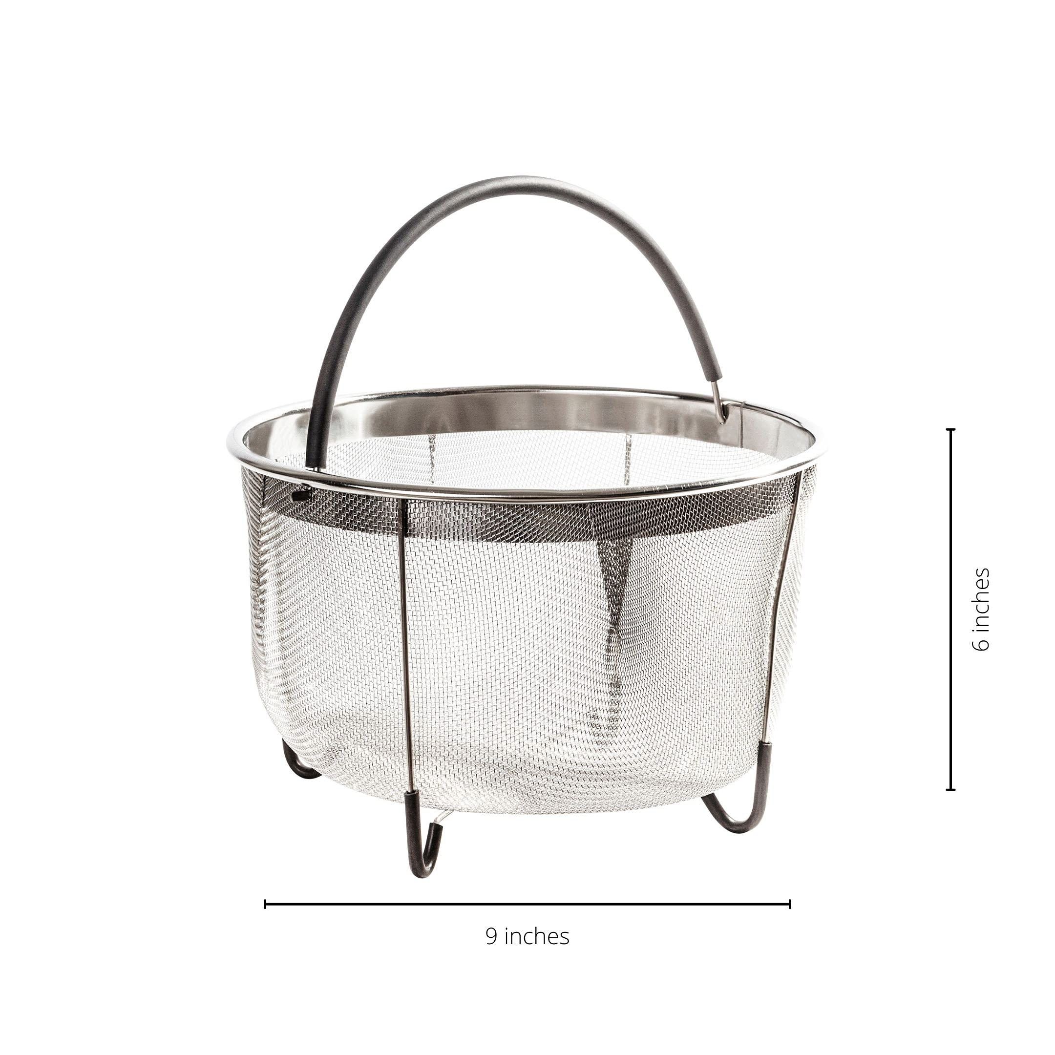 Instant Pot Steamer Basket 8 QT - Stainless Steel Cooking Insert for Healthy Meals - Perfect for Vegetables, Dumplings & Seafood