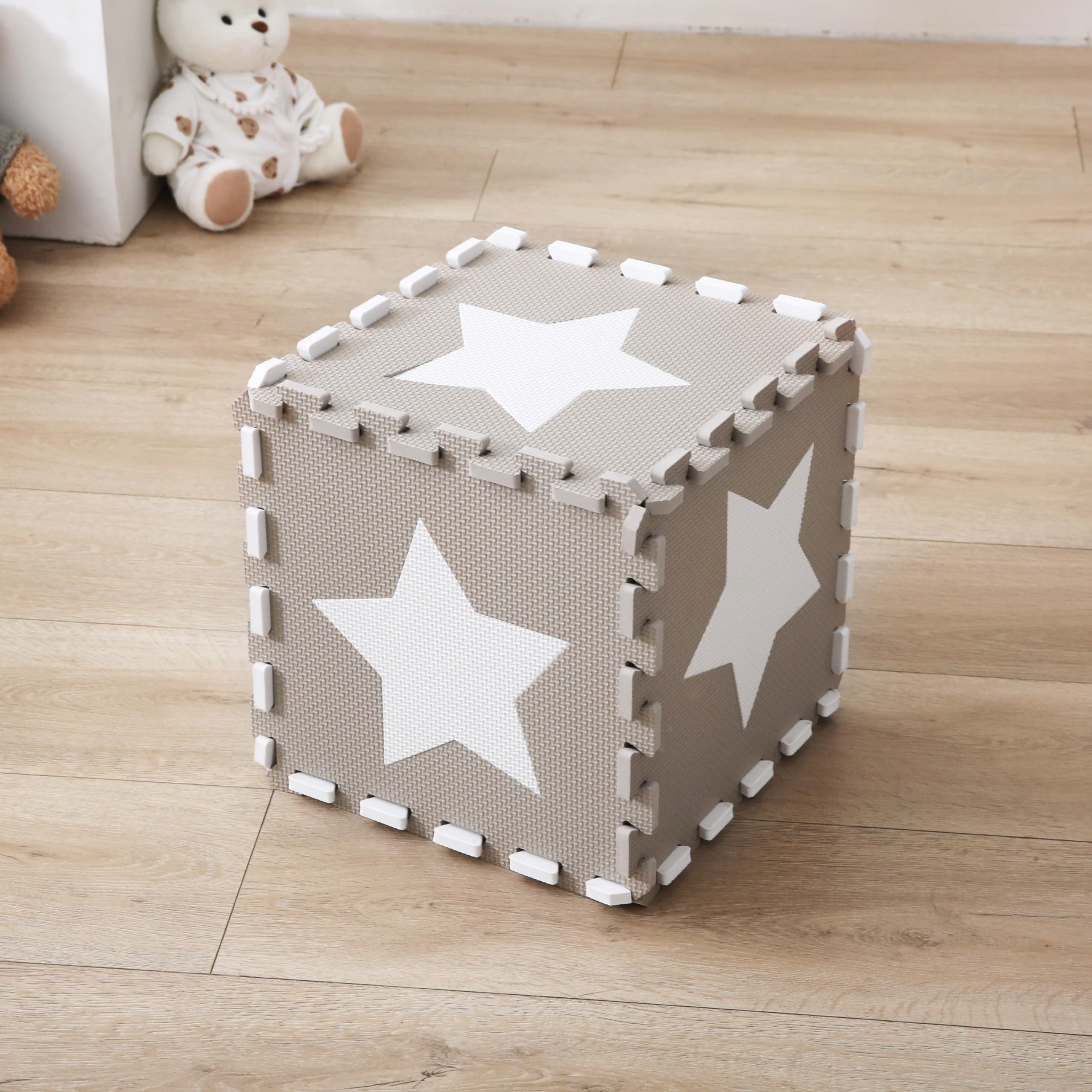 INTOMENG Baby Play Mat - Soft Non-Slip EVA Foam Puzzle Mat for Kids & Toddlers (30 Pieces, 142x110x1cm, Model 14) - Perfect for Nursery Floor, Playroom, and Learning Activities