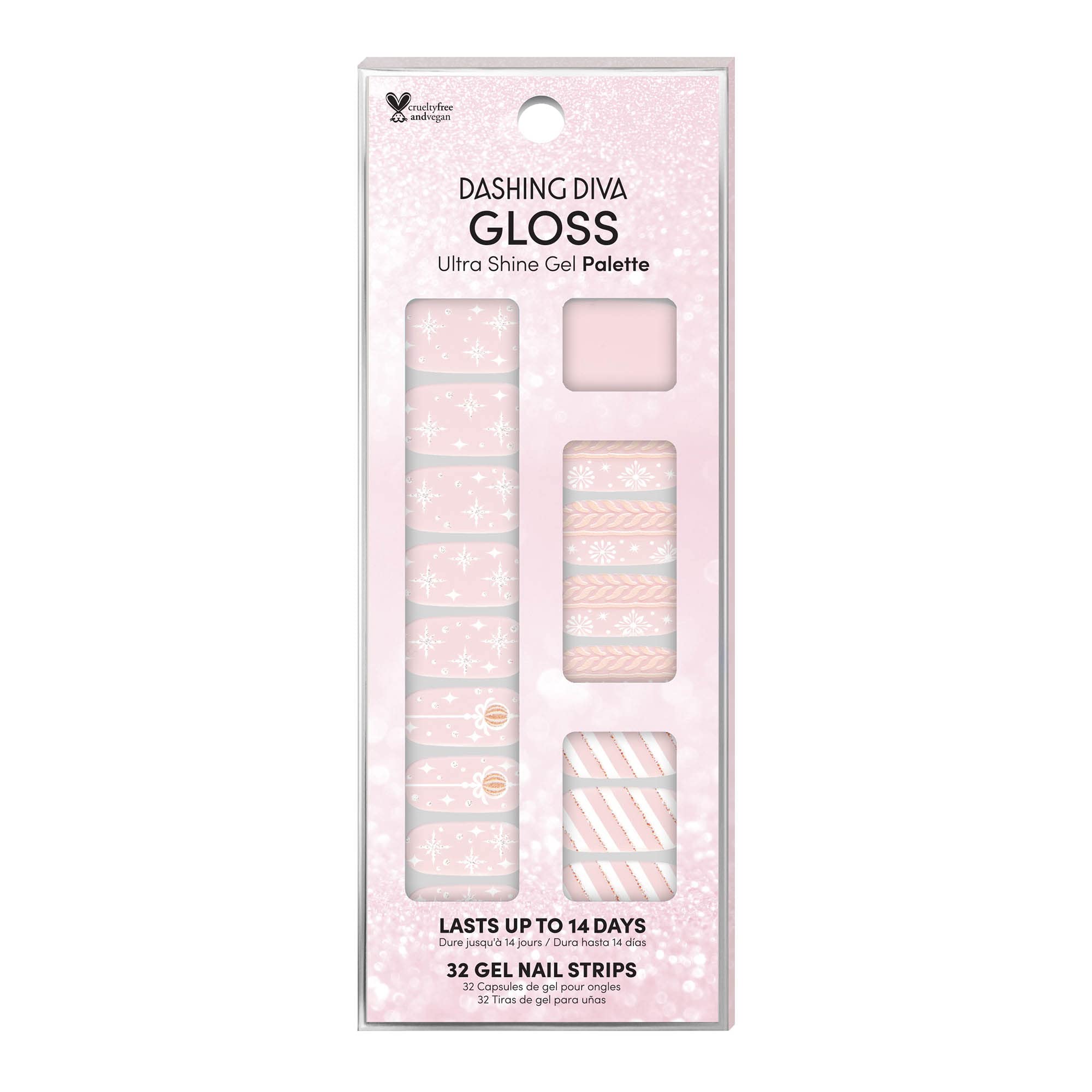 Dashing Diva Gloss Holiday Nail Strips - Ornamental Dream | 32 UV-Free Gel Nail Stickers with Prep Pad & Nail File | Chip-Resistant, Long-Lasting Manicure for Christmas Parties & Special Occasions