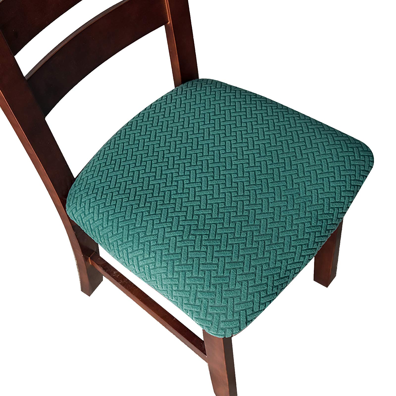Teal Dining Chair Covers 2-Pack - Waterproof Seat Slipcovers for Kitchen & Dining Room