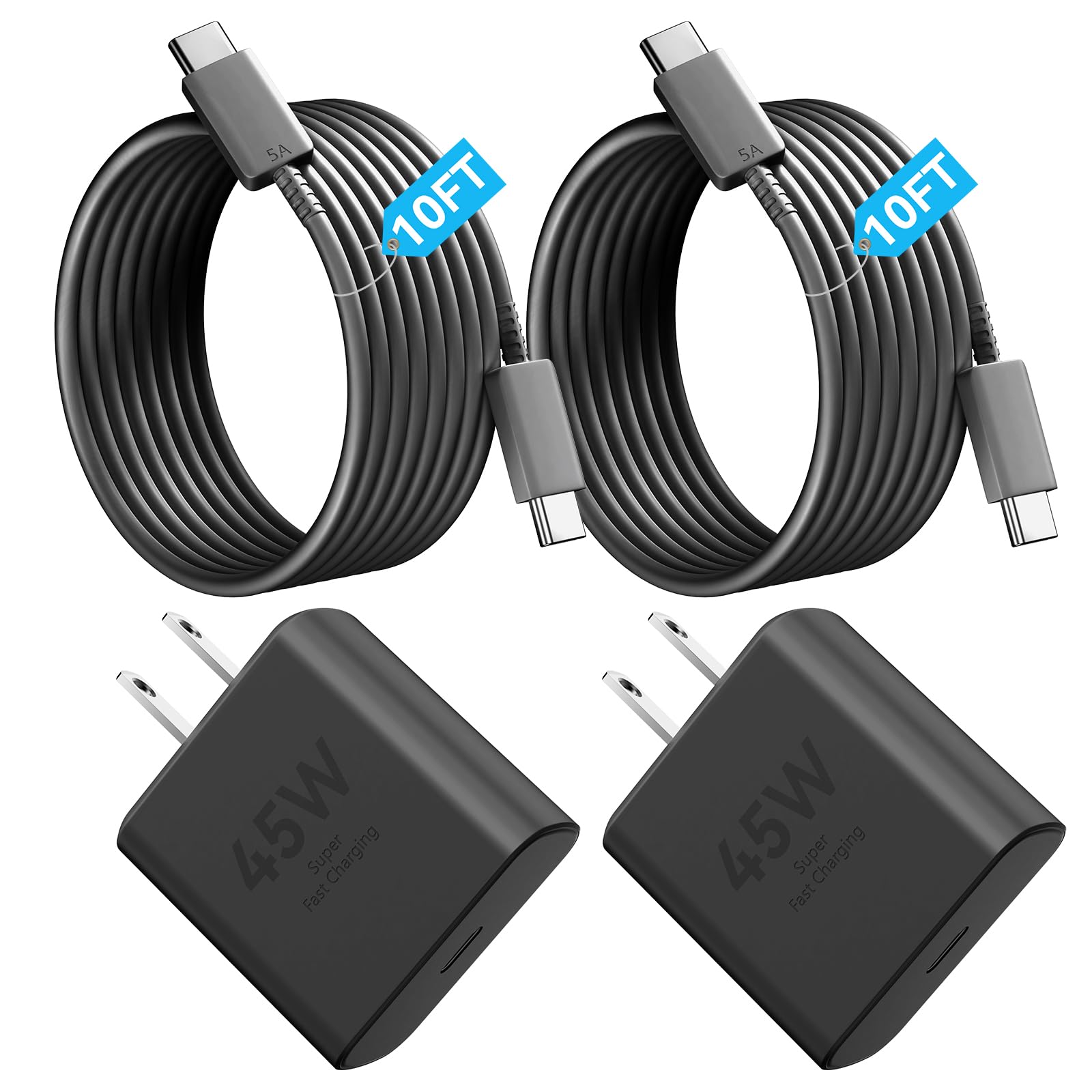 45W Super Fast USB C Charger for Phone 16/15 Pro Max - 10ft PD Charging Cable & Power Adapter - Compatible with Phone 16 Series, iPad, Galaxy S24/S23 - Perfect for Home, Office & Travel Charging