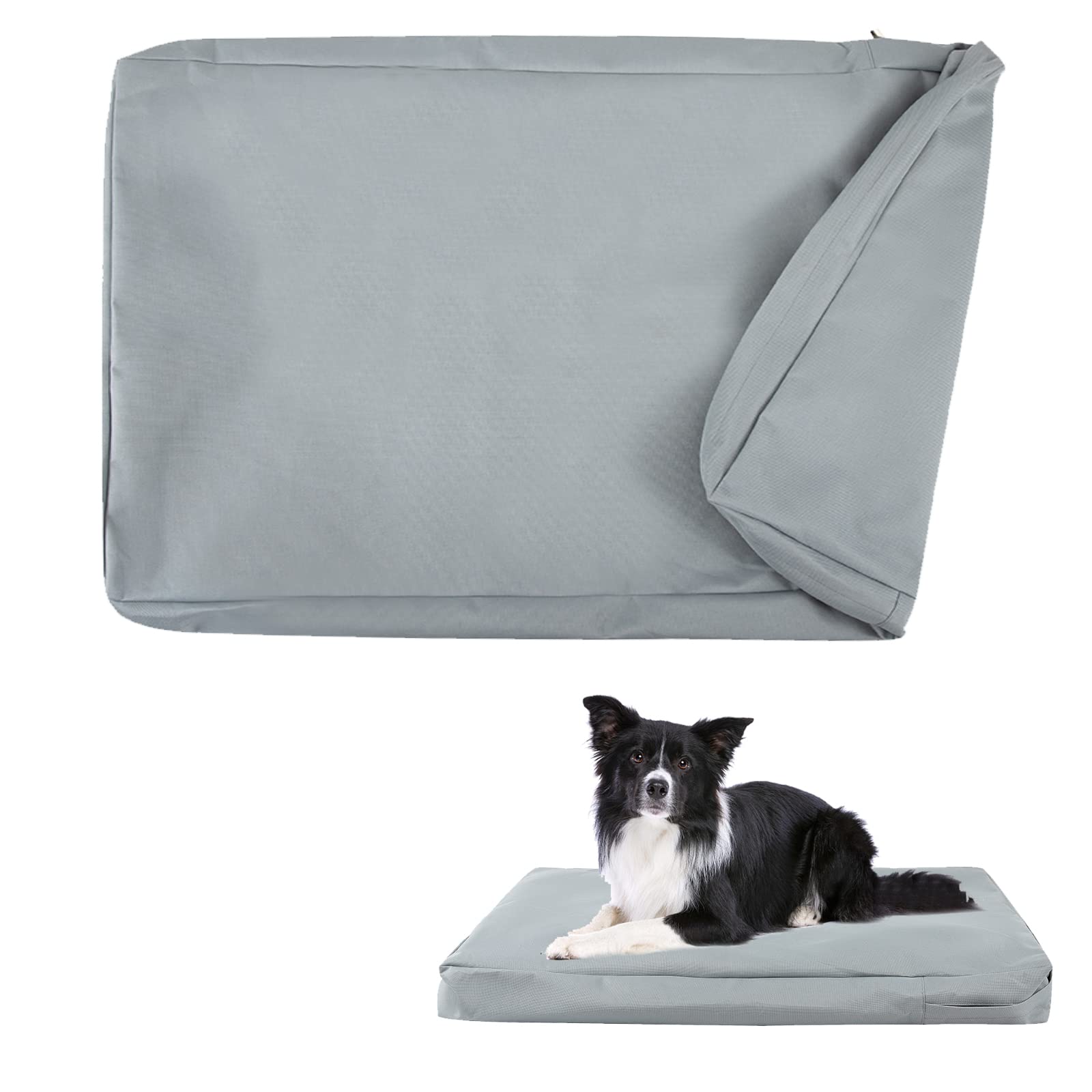 Waterproof Dog Bed Cover with Zipper - Washable Oxford Pet Crate Pad Cover, Easy to Remove Hair Resistant Dog Bed Sheets Replacement (29