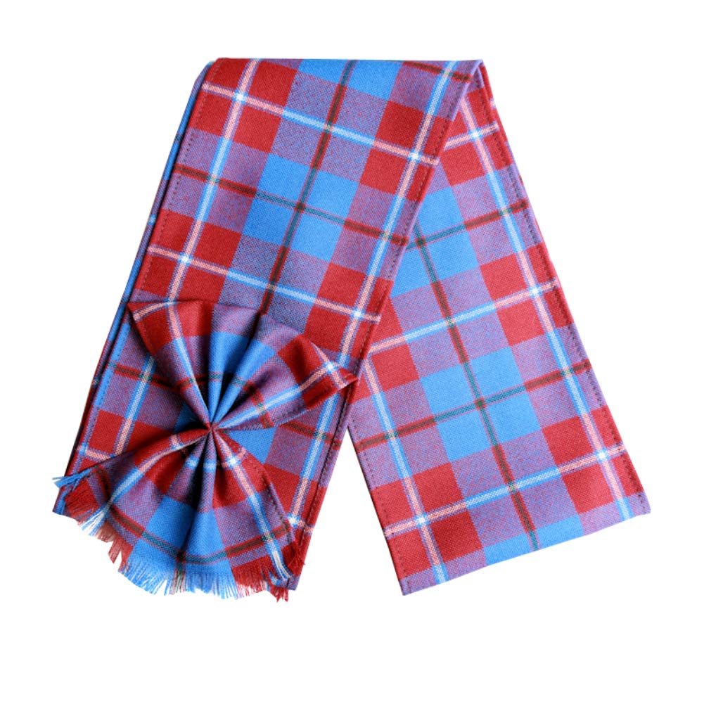 Wool Galloway Red Tartan Mini Sash with Rosette - Traditional Scottish Accessory for Weddings, Highland Dances & Formal Events