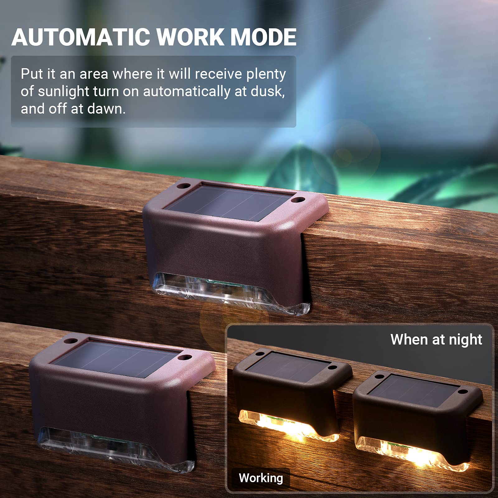 Outus 12 Pack Solar LED Deck Lights, Waterproof Outdoor Solar Step Lights for Stairs, Fence, Yard, Patio, Walkway & Pathway - Warm White Solar Powered Landscape Lighting for Garden, Driveway & Backyard