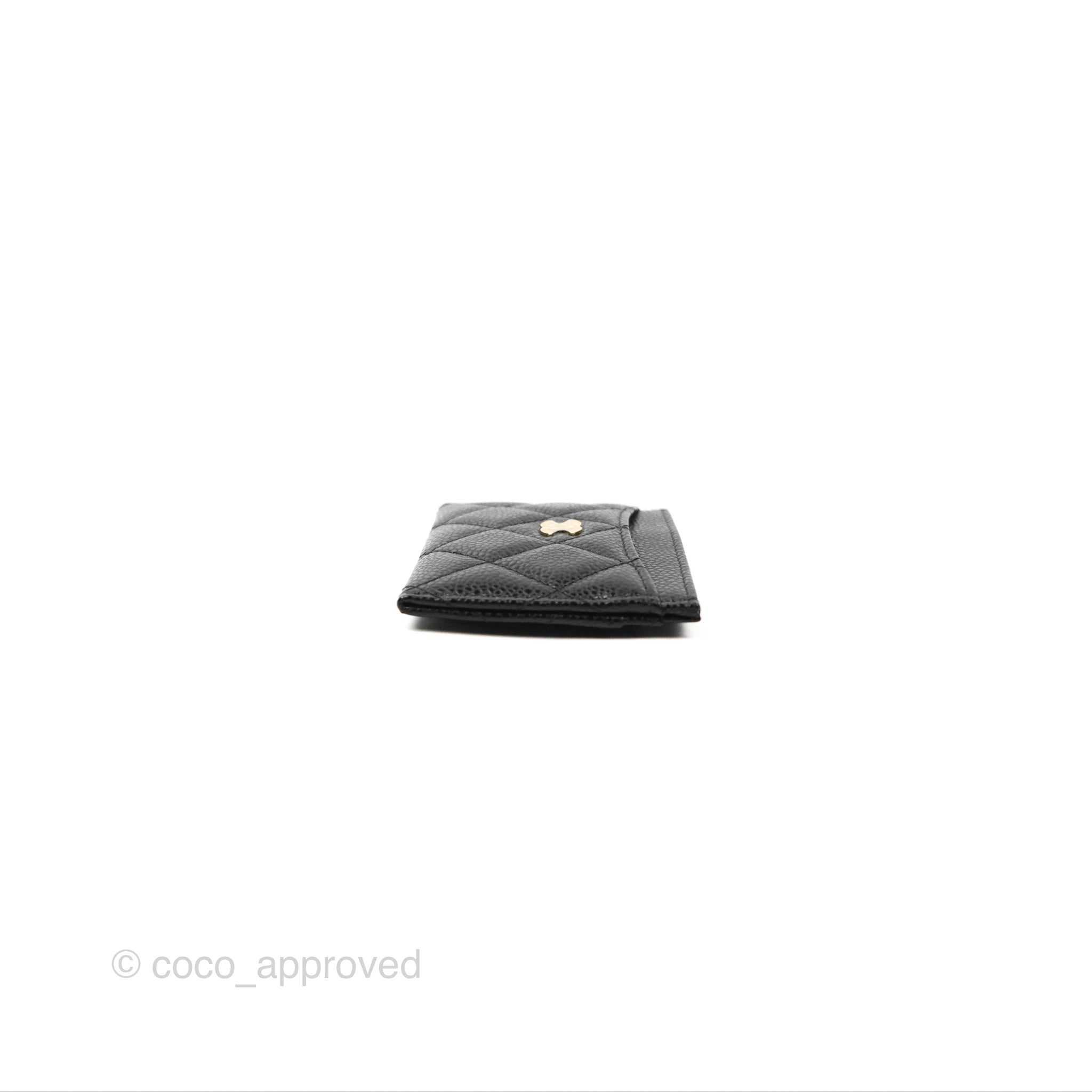 Chanel Classic Flat Card Holder Wallet - Black Caviar Leather with Gold Hardware - Perfect for Everyday Use & Gift Giving