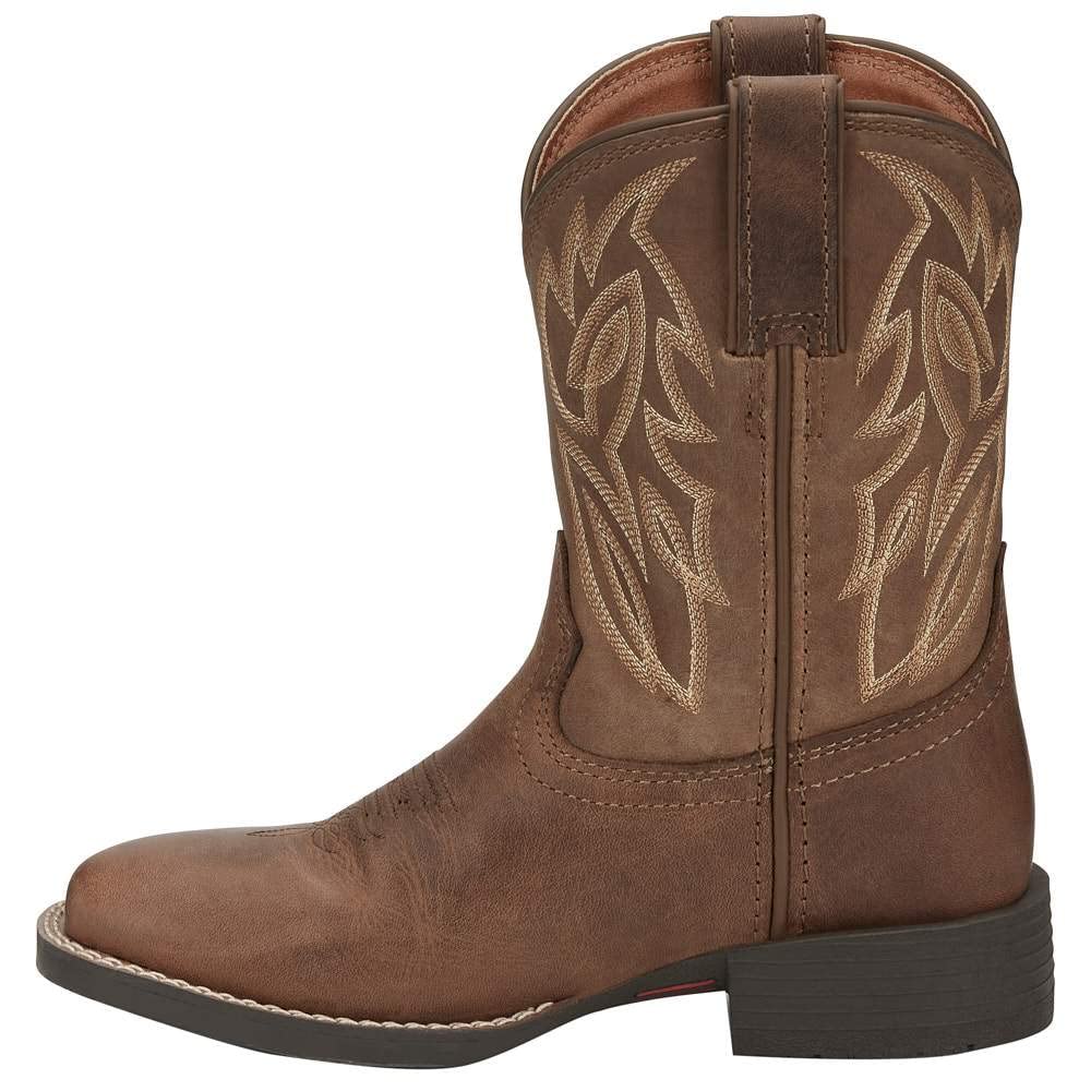 Justin Boots Youth Bowline Junior Whiskey Brown Kids Cowboy Boots - Durable & Stylish Western Boots for Boys & Girls - Perfect for Rodeo, Horseback Riding & Country Fashion