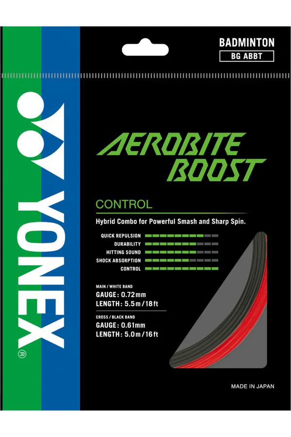 Yonex Aerobite Boost Badminton String - High-Performance Racket String for Competitive Play & Training