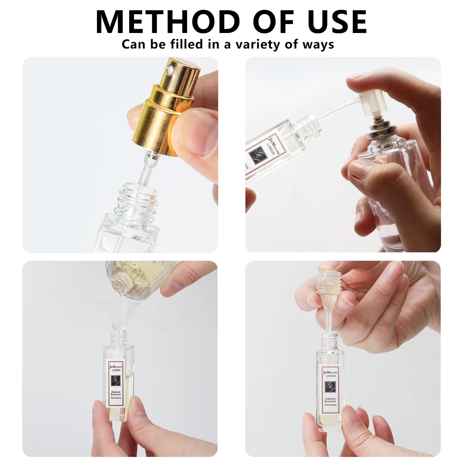 Senbaler 6-Pack Mini Refillable Travel Perfume Spray Bottles - 5ml Portable Atomizer for Fragrance (Black, Gold, Silver) | Perfect for Purse, Gym Bag & Airplane Carry-On