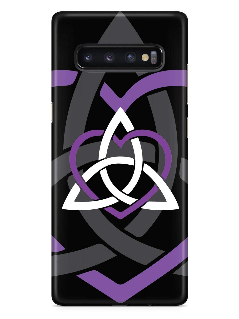 **Celtic Sisters Knot 3D Textured Protective Phone Case for Samsung Galaxy S10 Plus - Shockproof & Anti-Slip Cover - Purple & Black - Perfect for Daily Use, Travel & Outdoor Activities**